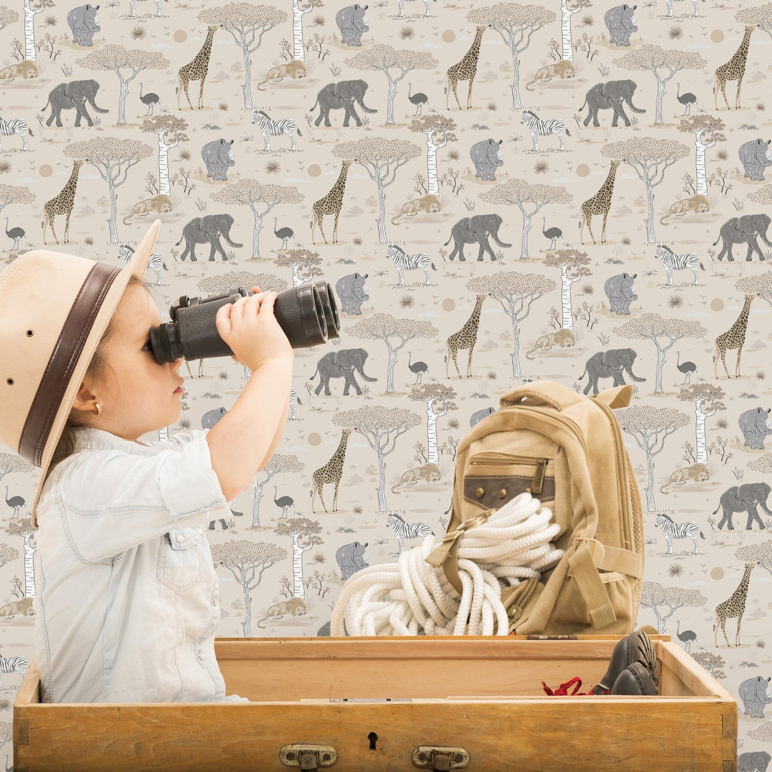 Savannah Wallpaper in Beige color - pattern number G78588 - by Galerie in the Kids and Teens collection