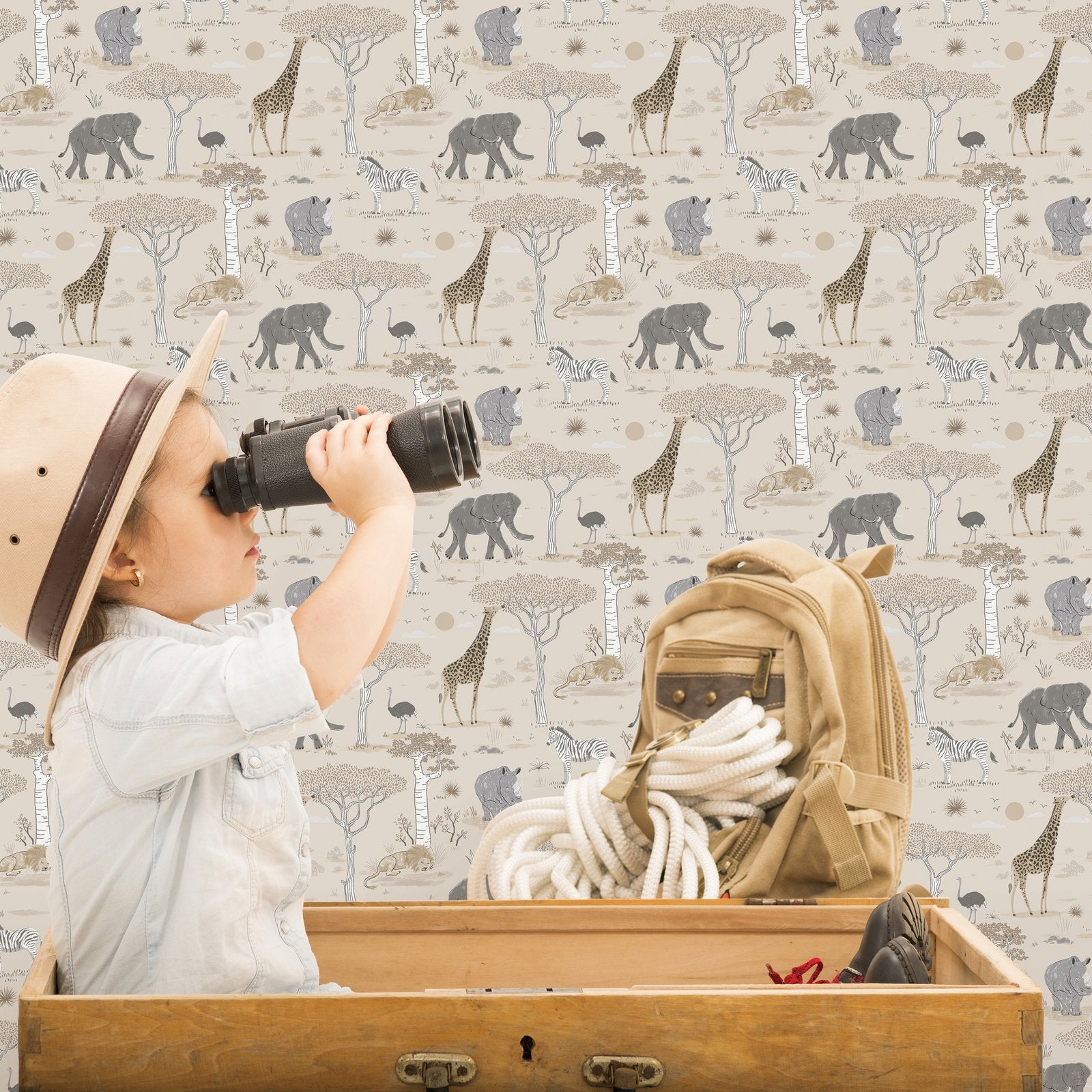 Savannah Wallpaper in Beige color - pattern number G78588 - by Galerie in the Kids and Teens collection