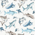 Sharks Wallpaper in Blue color - pattern number G78592 - by Galerie in the Kids and Teens collection