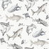 Sharks Wallpaper in Grey color - pattern number G78593 - by Galerie in the Kids and Teens collection