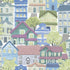 Whimsical Houses Wallpaper in Blue color - pattern number G78601 - by Galerie in the Kids and Teens collection
