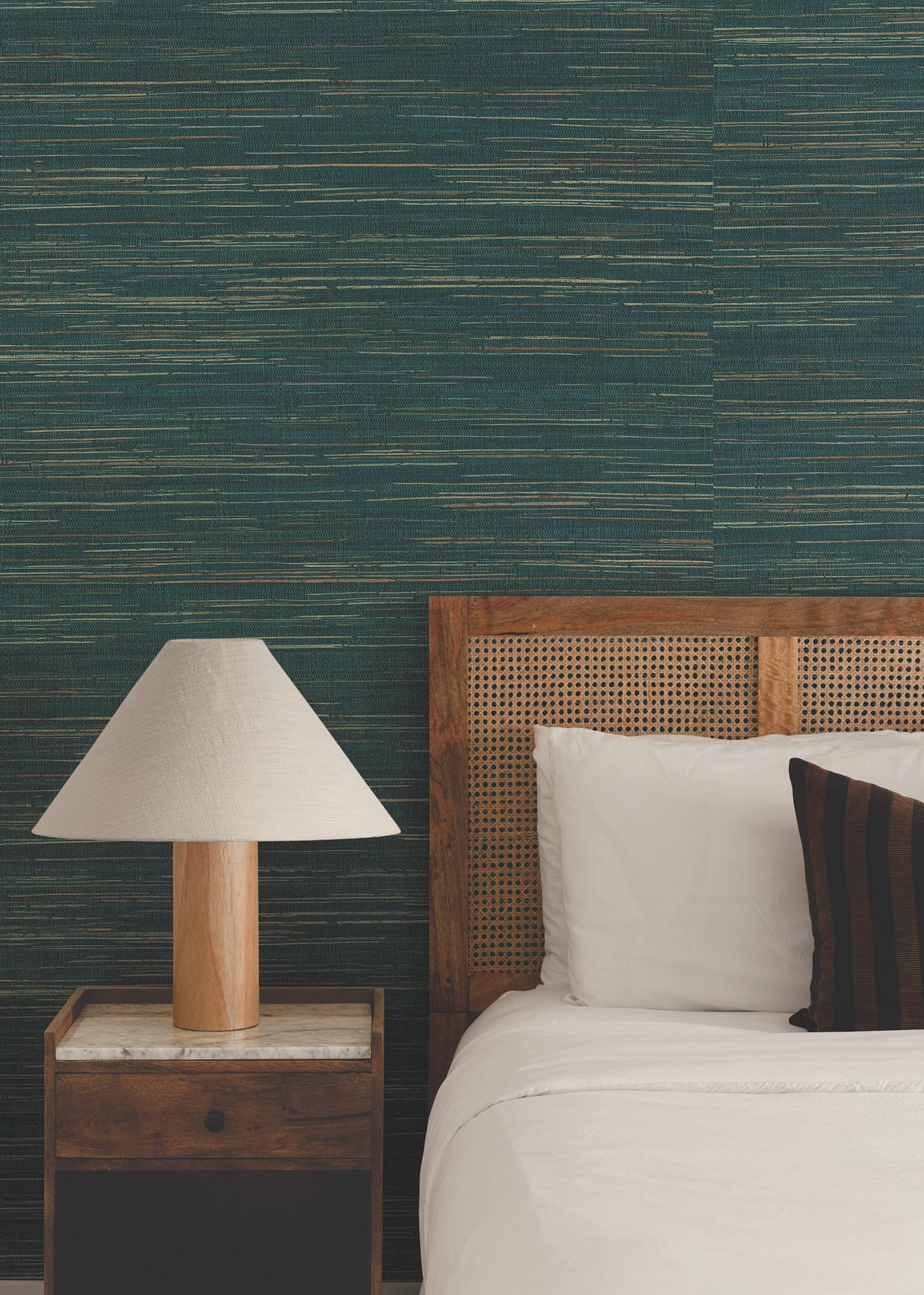 Multicolored Hemp wallpaper in teal color - pattern number GRL86126 - by Ronald Redding in the Natural Palette Resource collection