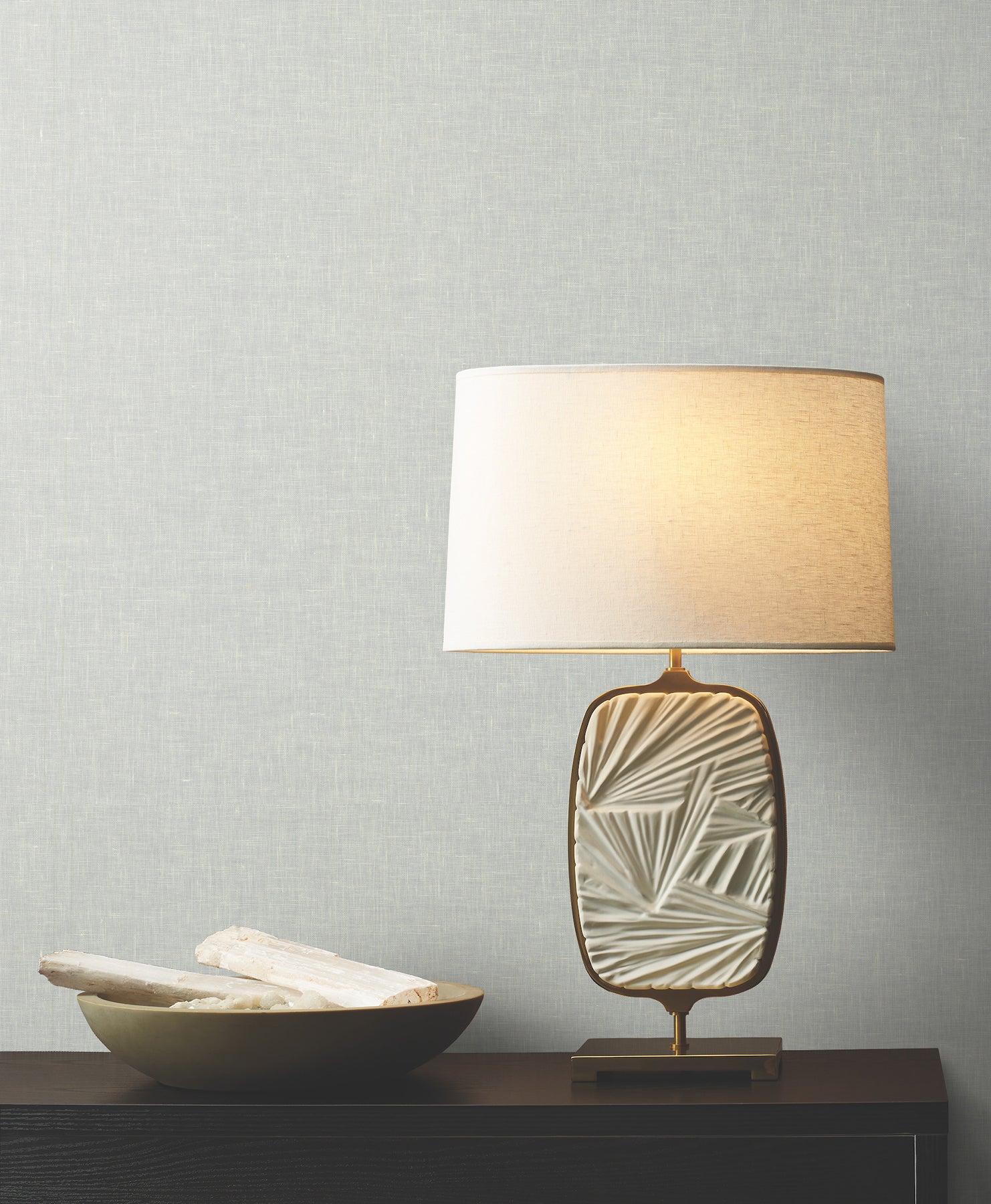 Sheer Linen wallpaper in light grey color - pattern number GRL86134 - by Ronald Redding in the Natural Palette Resource collection