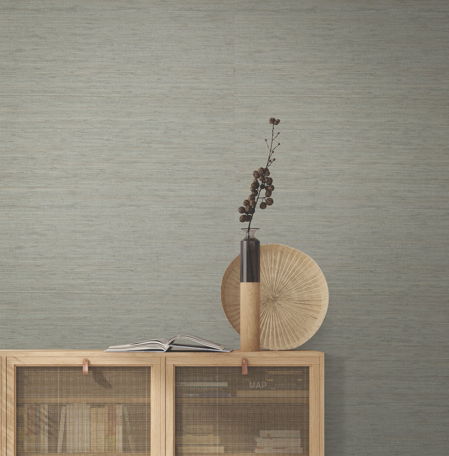Painted Hemp wallpaper in light grey color - pattern number GRL88020 - by Ronald Redding in the Natural Palette Resource collection