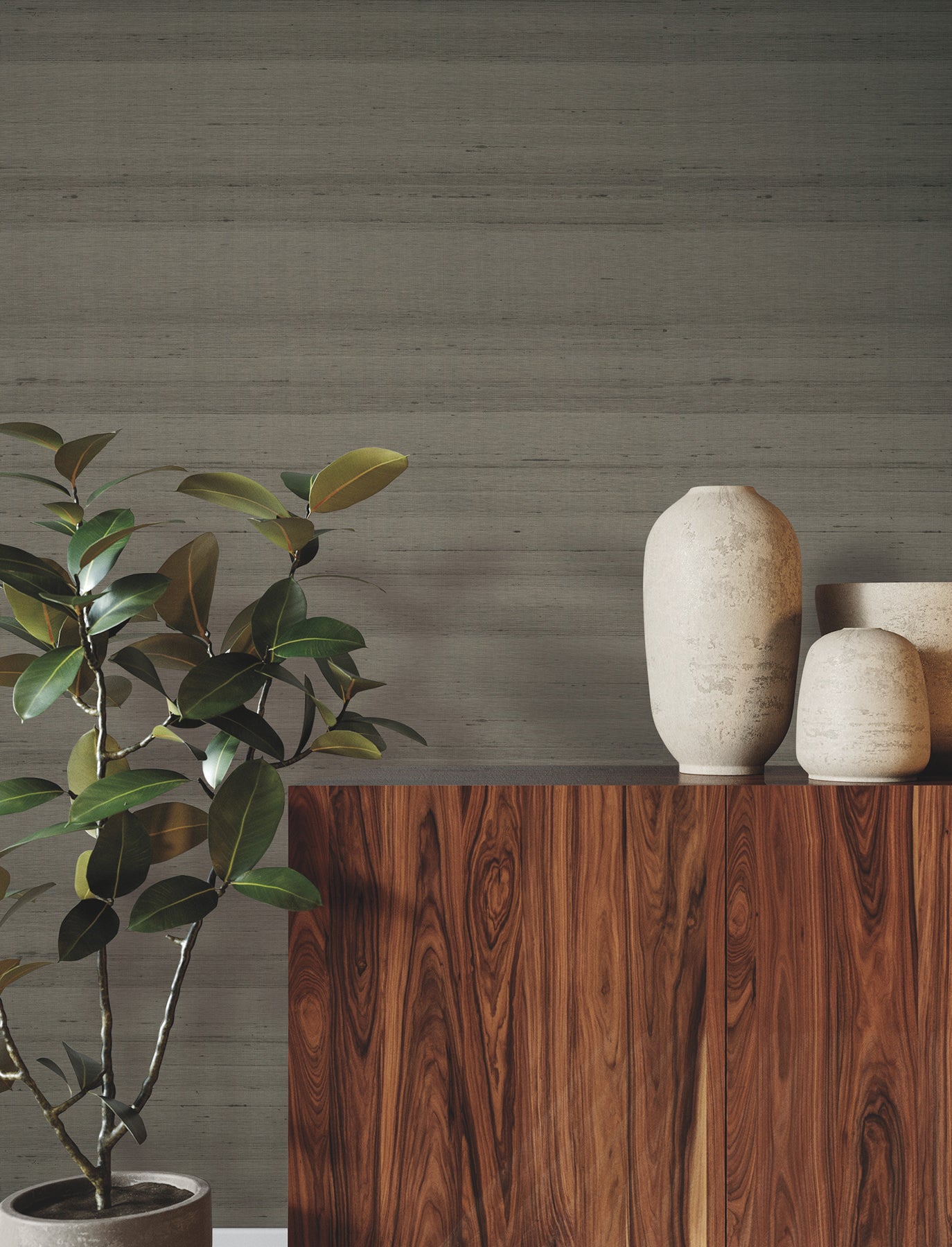 Silk Road wallpaper in warm silver color - pattern number GRL88127 - by Ronald Redding in the Natural Palette Resource collection