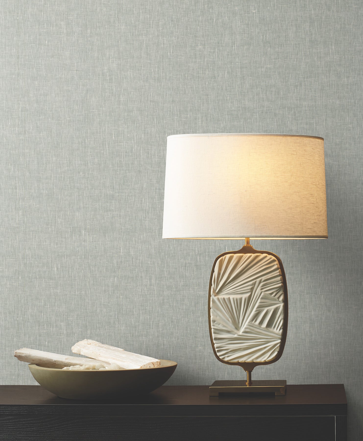 Sheer Linen wallpaper in sparkling ash color - pattern number GRL88130 - by Ronald Redding in the Natural Palette Resource collection