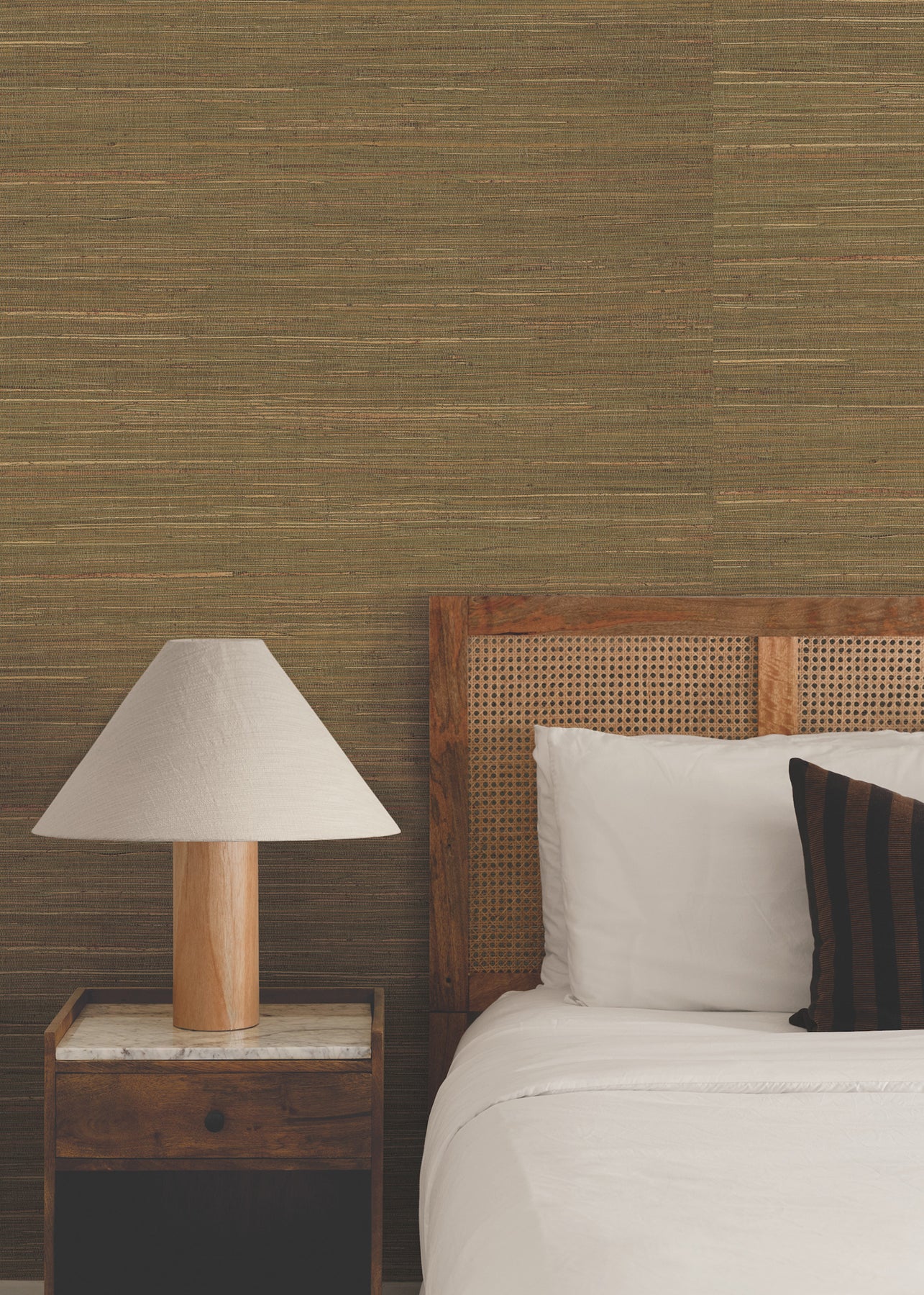 Multicolored Hemp wallpaper in weeping willow color - pattern number GRL88341 - by Ronald Redding in the Natural Palette Resource collection