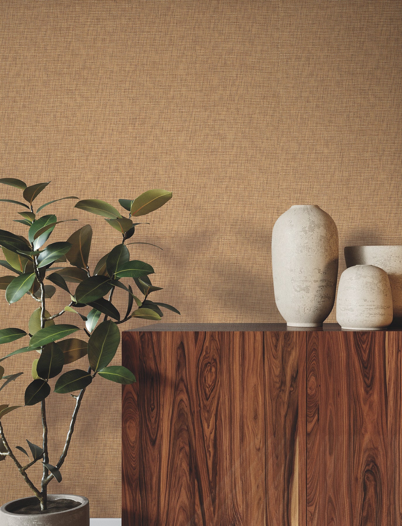 Check Paperweave wallpaper in saddle weave color - pattern number GRL88364 - by Ronald Redding in the Natural Palette Resource collection