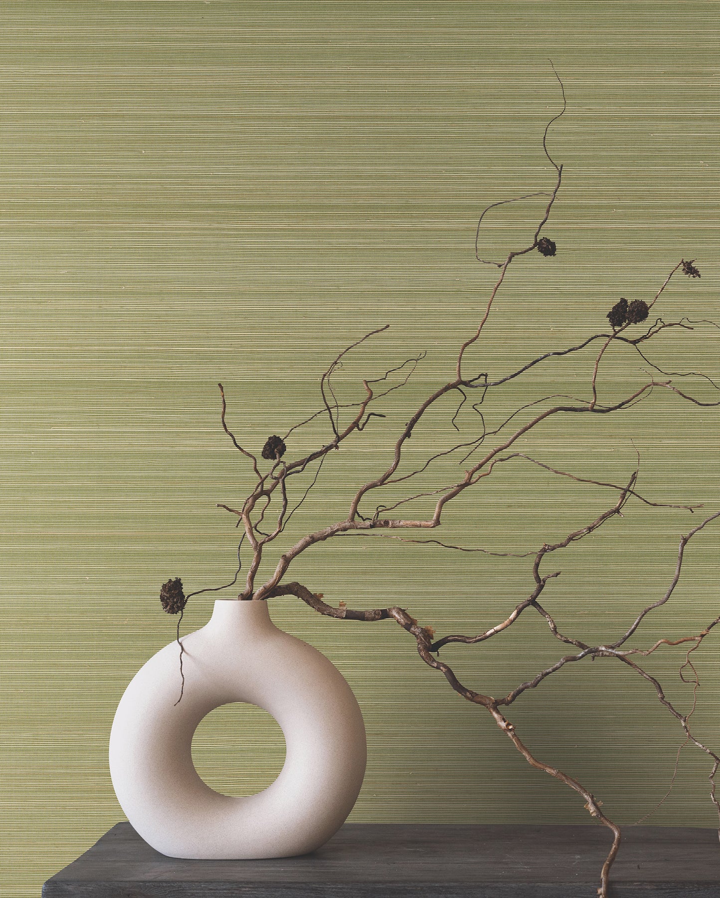 Smooth Abaca wallpaper in moss color - pattern number GRL88366 - by Ronald Redding in the Natural Palette Resource collection
