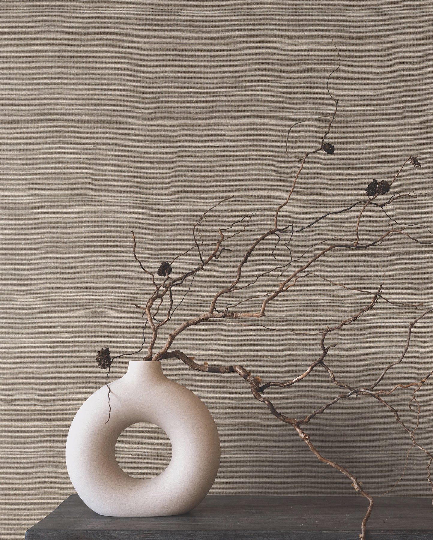 Smooth Abaca wallpaper in stone color - pattern number GRL88367 - by Ronald Redding in the Natural Palette Resource collection