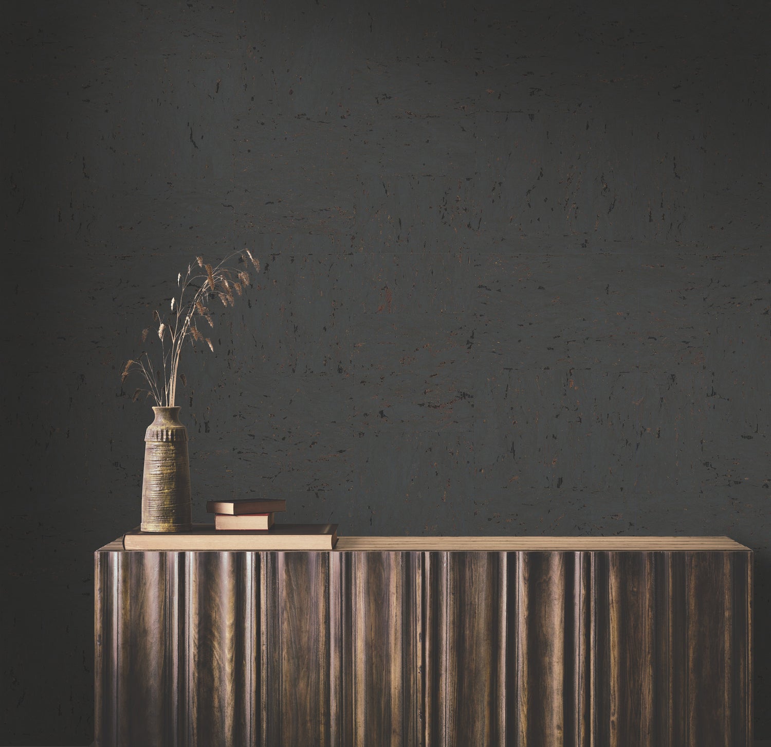 Caldera Cork wallpaper in dark grey color - pattern number GRL88368 - by Ronald Redding in the Natural Palette Resource collection