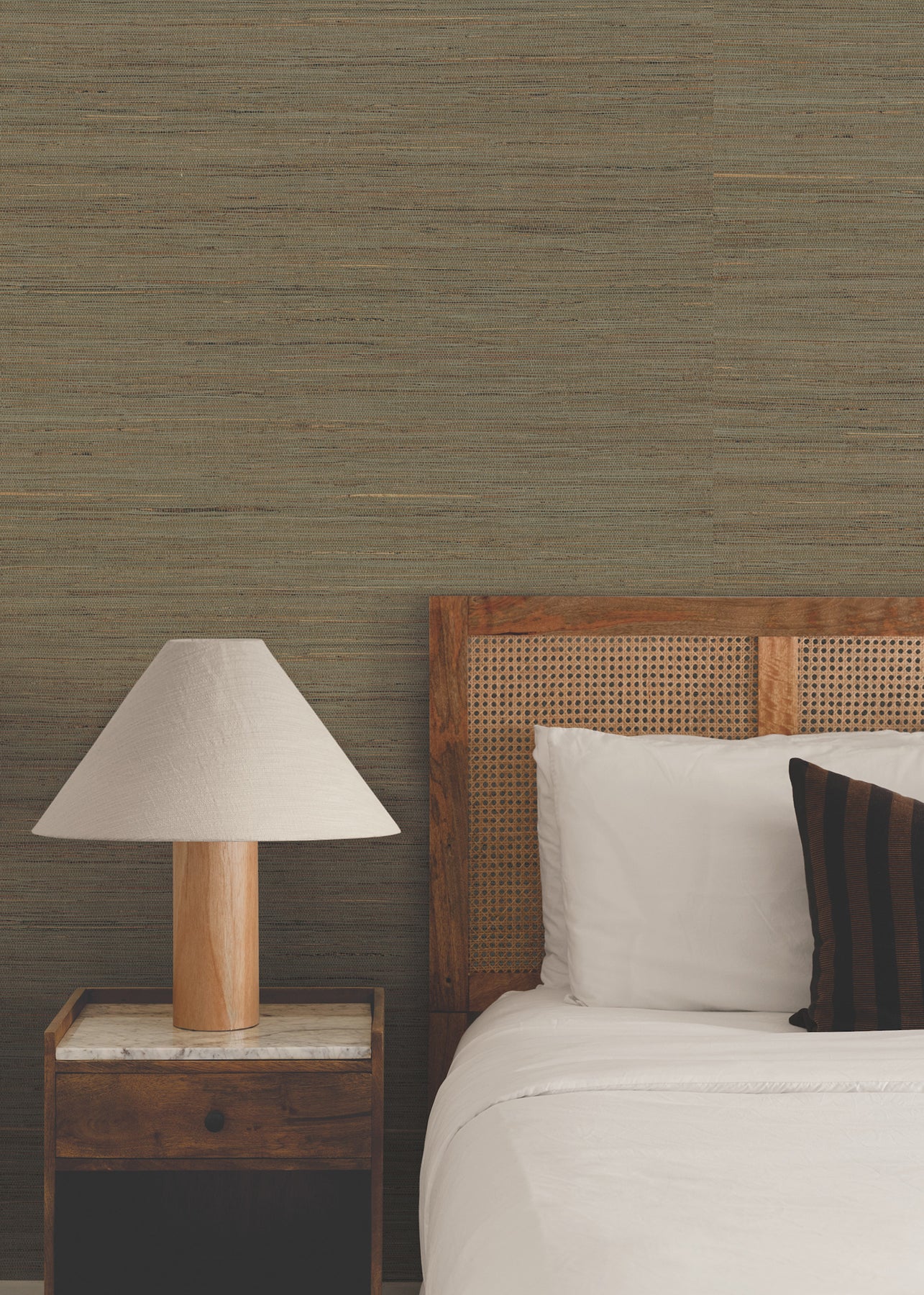 Multicolored Hemp wallpaper in charcoal color - pattern number GRL88375 - by Ronald Redding in the Natural Palette Resource collection