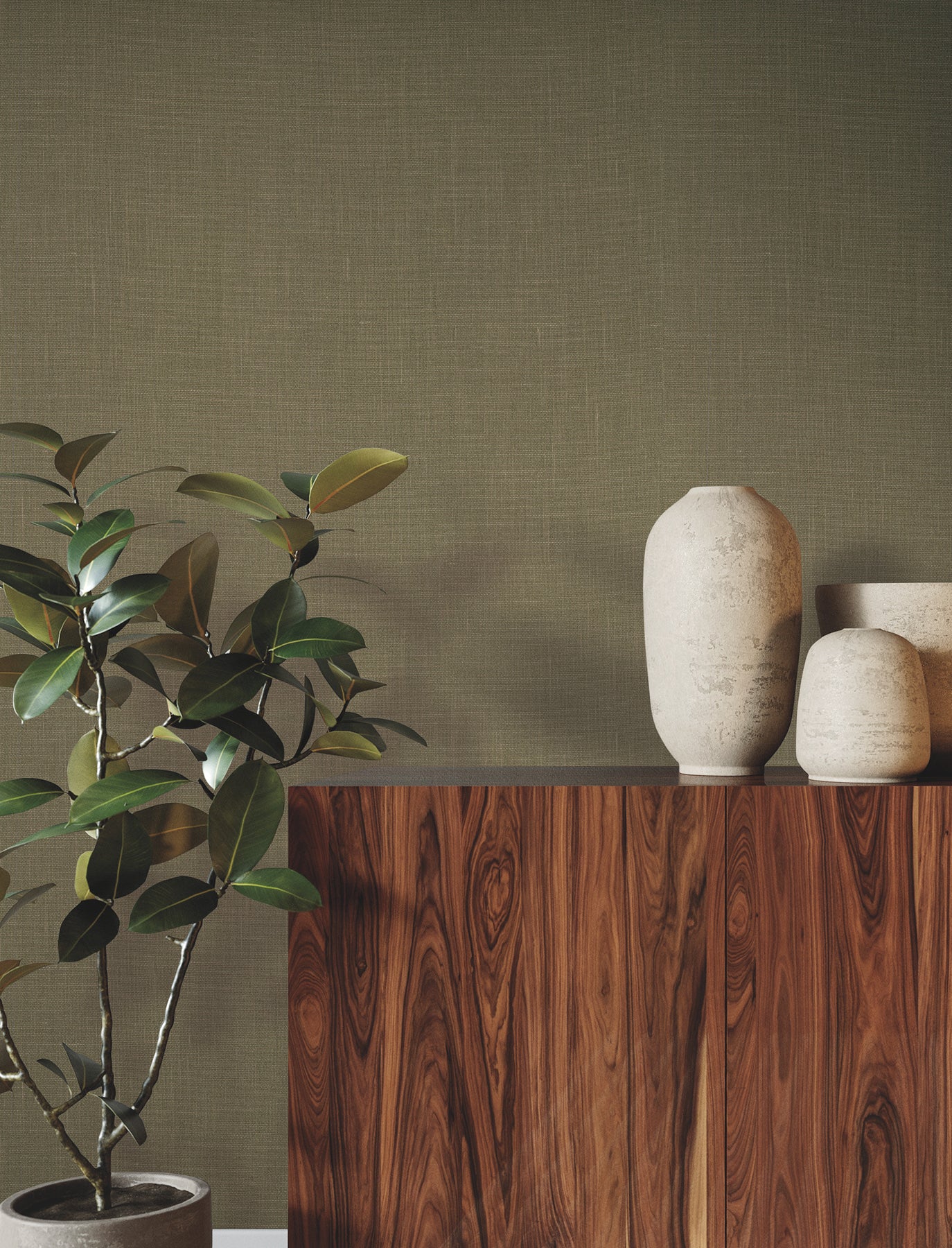 Jute Weave wallpaper in moss color - pattern number GRL88384 - by Ronald Redding in the Natural Palette Resource collection