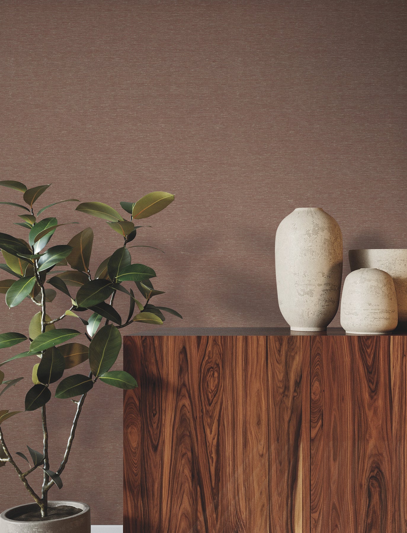 Linen Levels wallpaper in russet color - pattern number GRL88389 - by Ronald Redding in the Natural Palette Resource collection