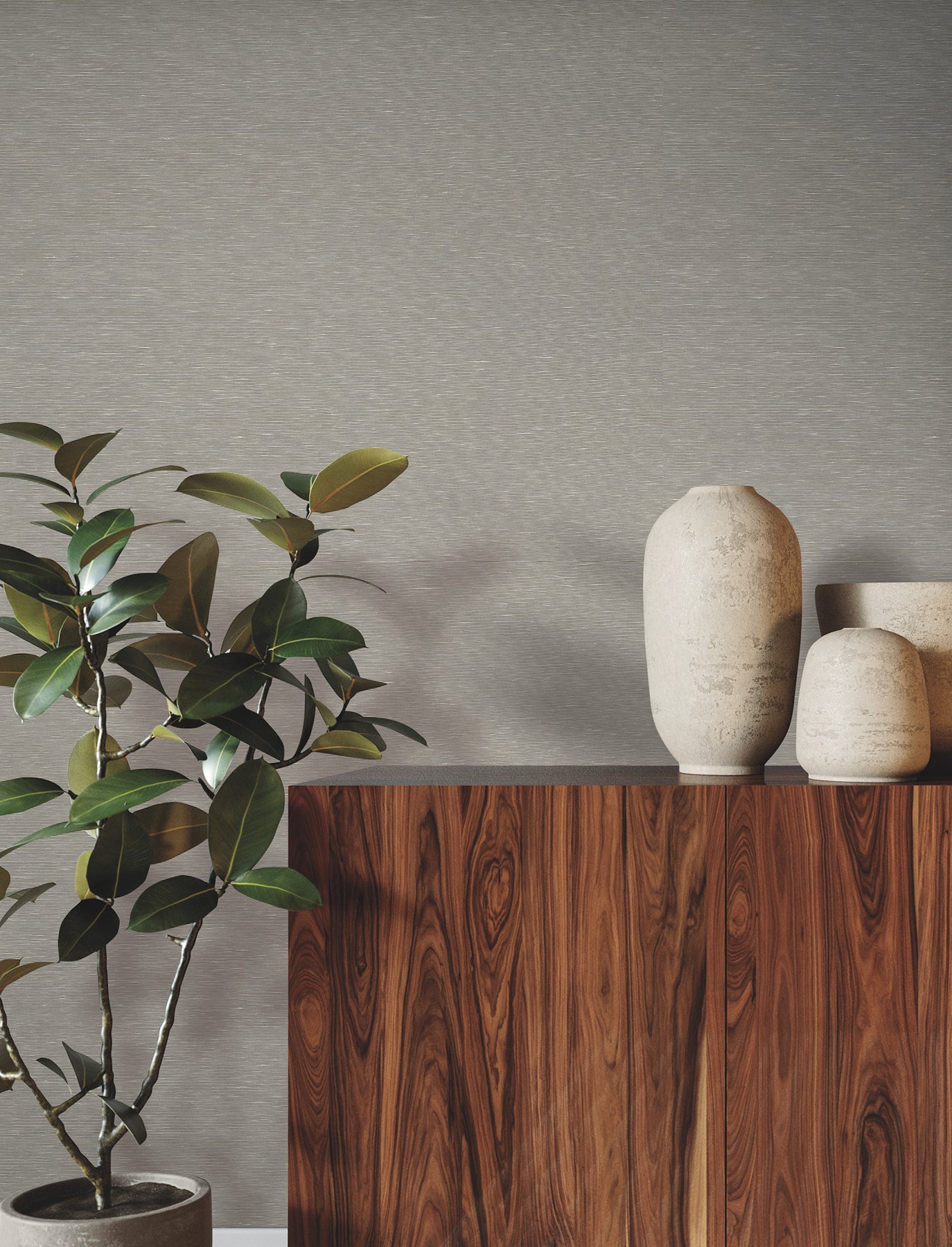 Linen Sunrise wallpaper in grey color - pattern number GRL88393 - by Ronald Redding in the Natural Palette Resource collection
