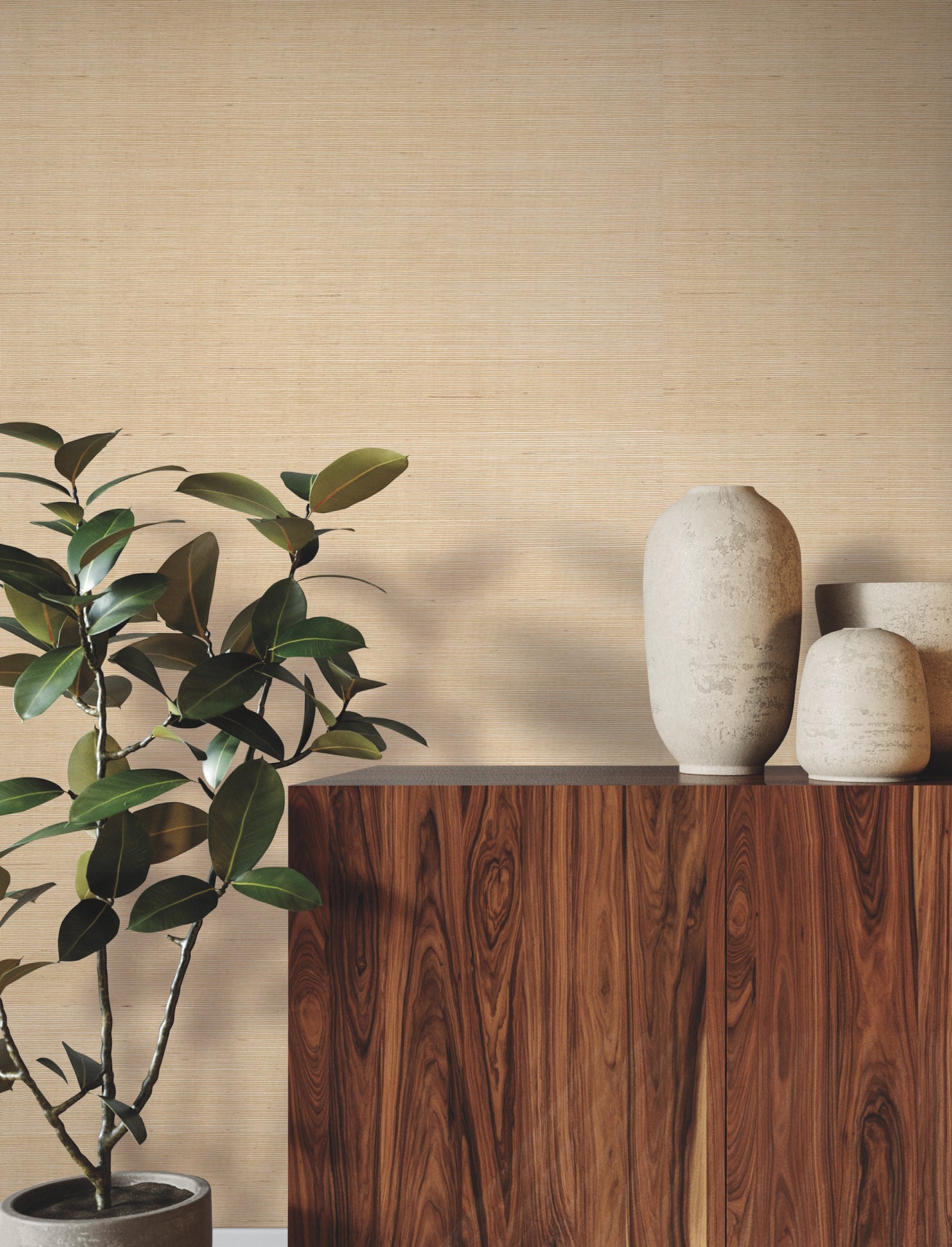 Glistening Sisal wallpaper in golden color - pattern number GRL88403 - by Ronald Redding in the Natural Palette Resource collection