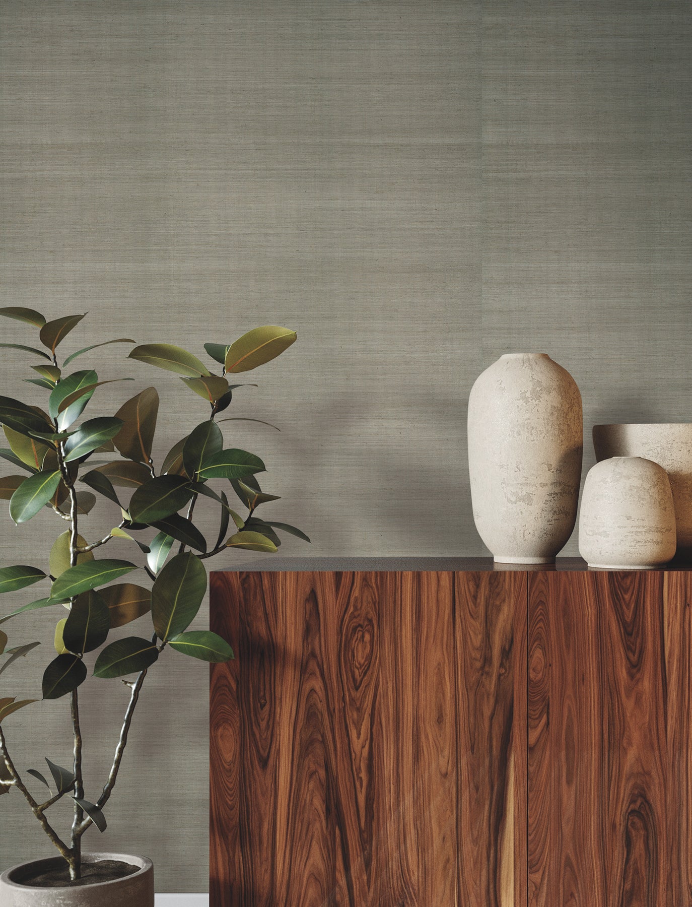 Glistening Sisal wallpaper in feathered color - pattern number GRL88404 - by Ronald Redding in the Natural Palette Resource collection