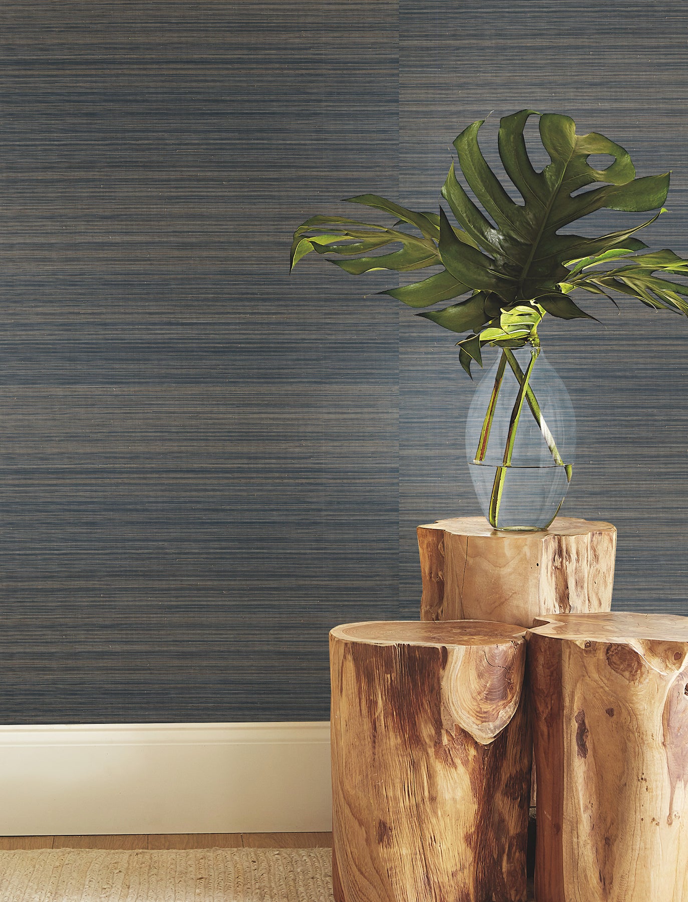 Tailored Abaca wallpaper in ombre blue color - pattern number GRL88408 - by Ronald Redding in the Natural Palette Resource collection