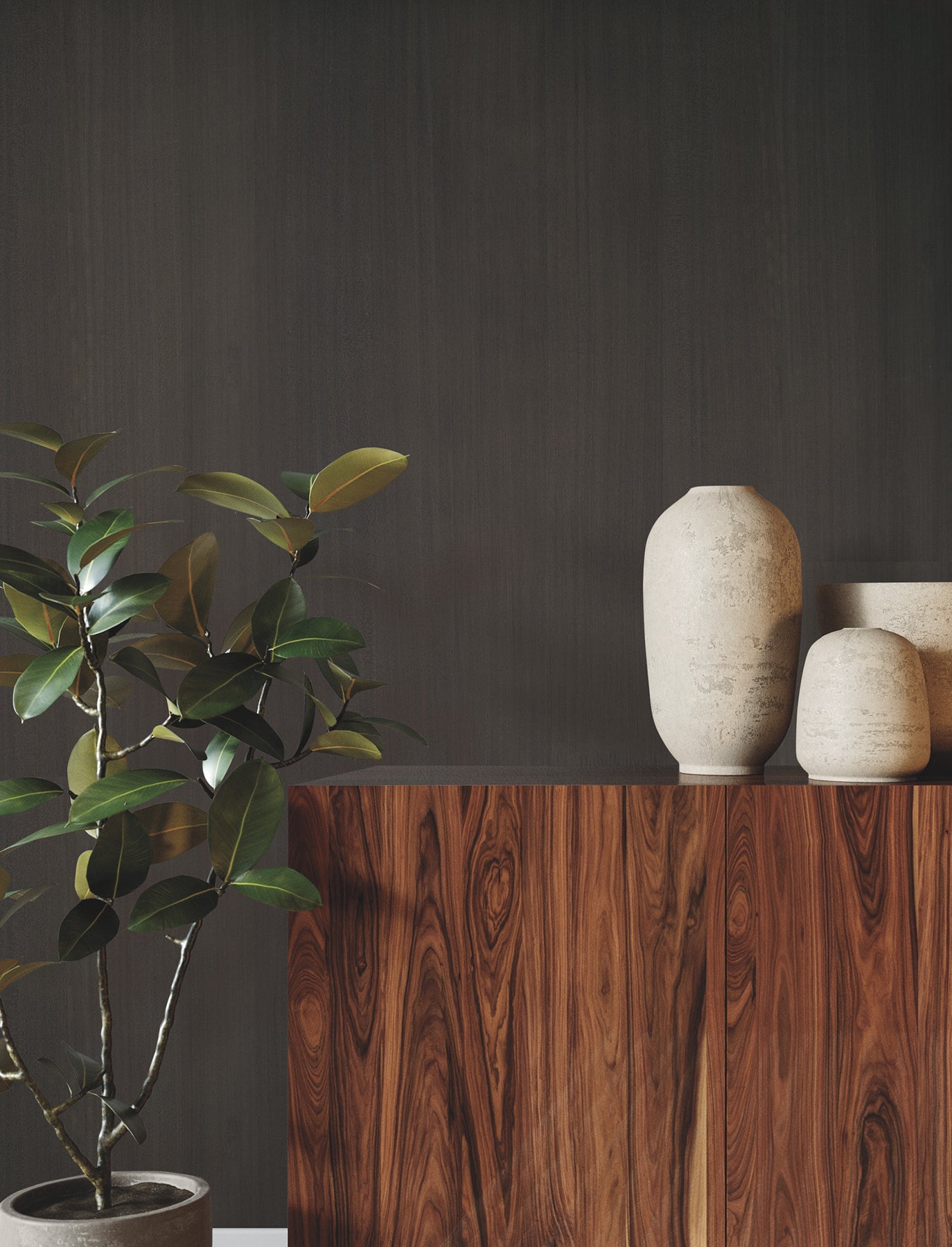 Wood Veneer wallpaper in walnut color - pattern number GRL88417 - by Ronald Redding in the Natural Palette Resource collection