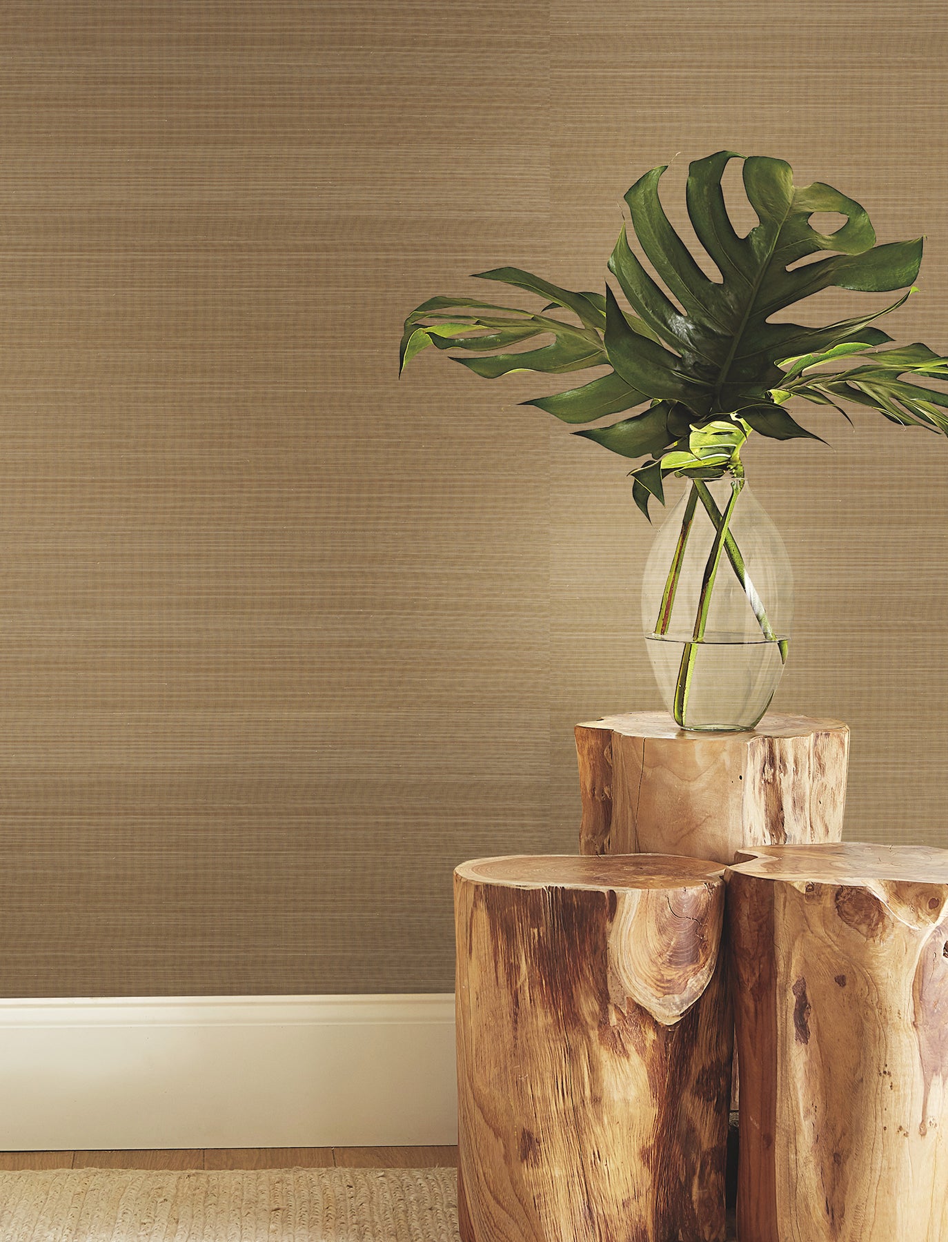 Tailored Abaca wallpaper in ochre gold color - pattern number GRL88465 - by Ronald Redding in the Natural Palette Resource collection