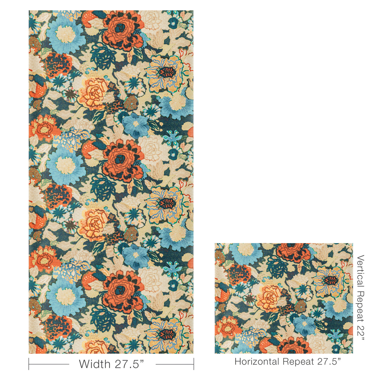 Arioso Wallpaper in Sea/Spice color - pattern number GWP-3729.517.0 - by Lee Jofa Modern in the Rhapsody collection