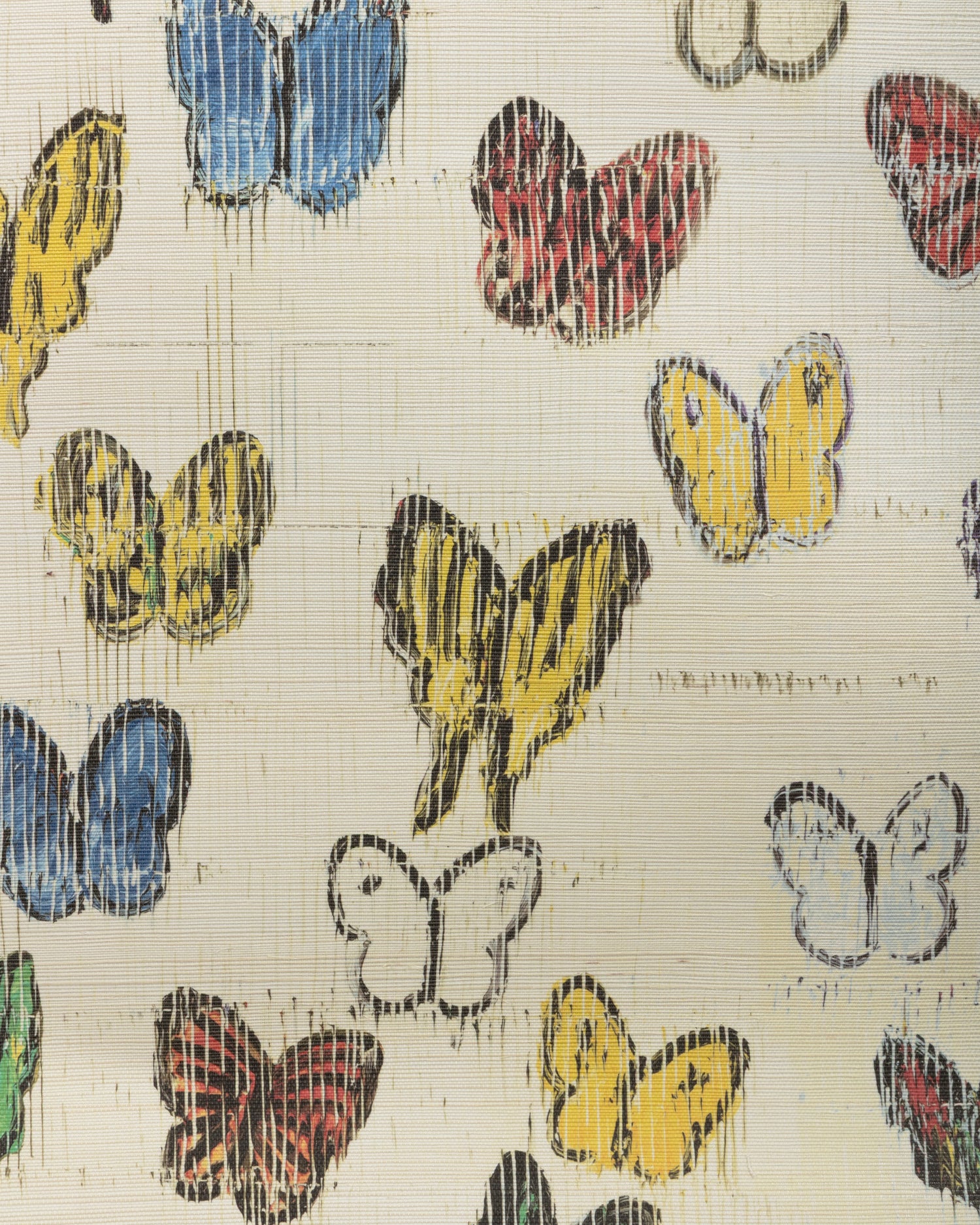 Flutter Sisal Wallpaper in Rainbow color - pattern number GWP-3746.194.0 - by Lee Jofa Modern in the Hunt Slonem Belle Terre collection