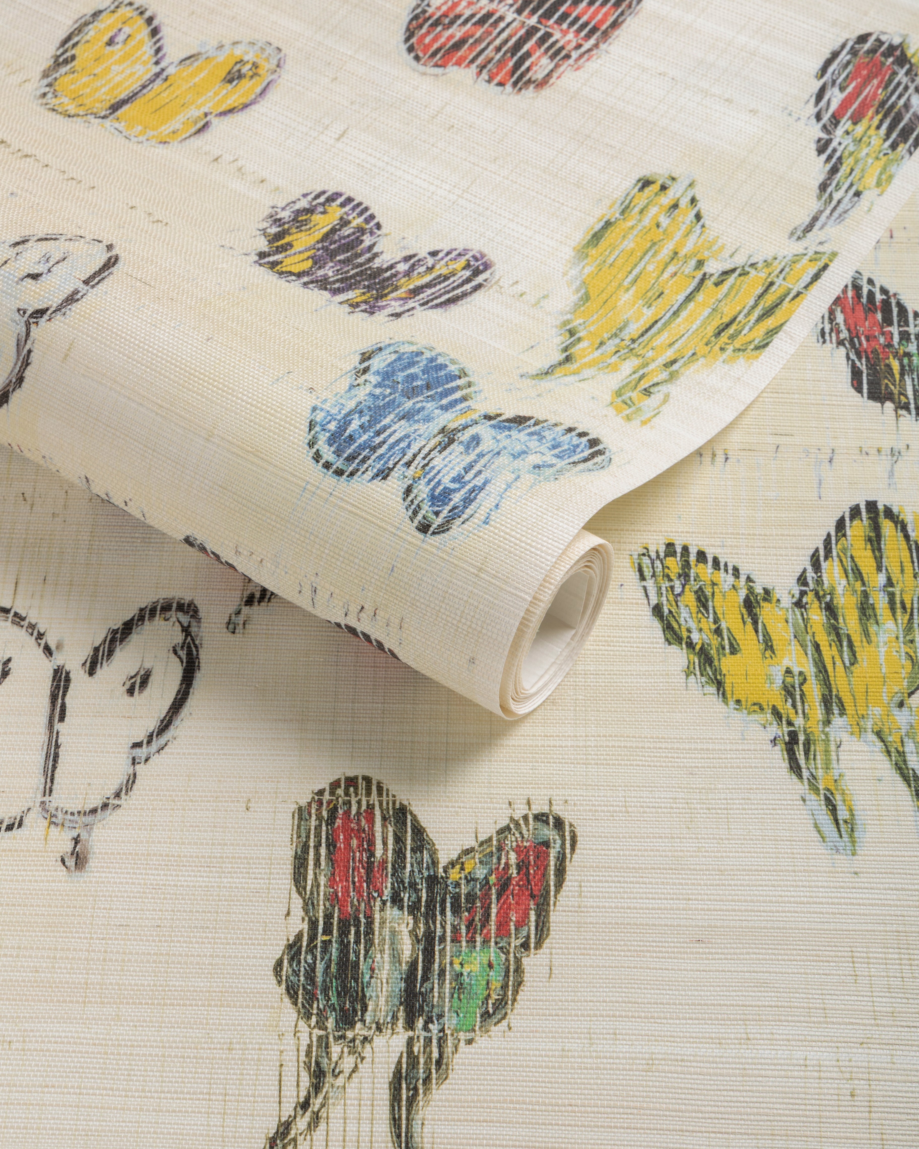 Flutter Sisal Wallpaper in Rainbow color - pattern number GWP-3746.194.0 - by Lee Jofa Modern in the Hunt Slonem Belle Terre collection