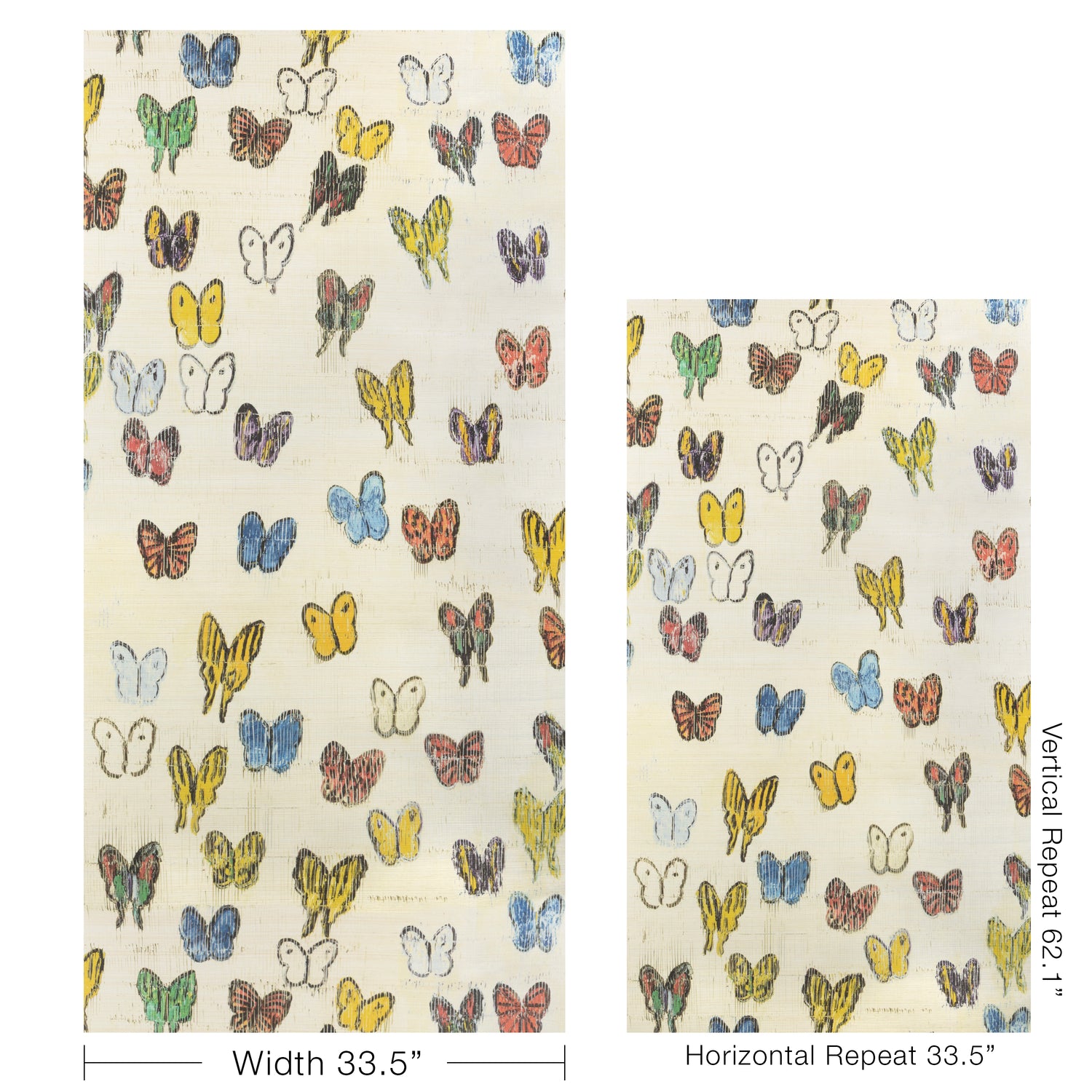 Flutter Sisal Wallpaper in Rainbow color - pattern number GWP-3746.194.0 - by Lee Jofa Modern in the Hunt Slonem Belle Terre collection