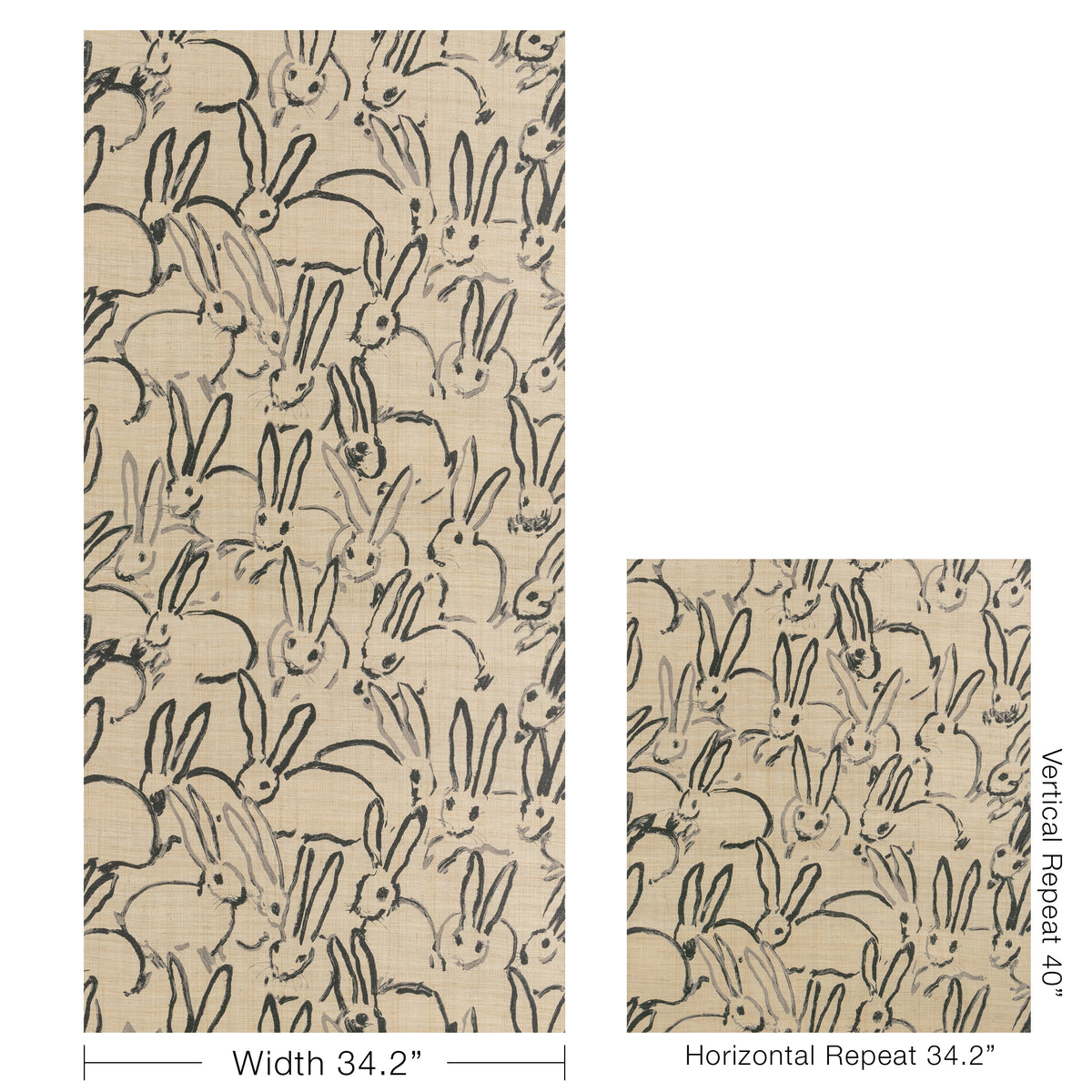 Hutch Raffia Wallpaper in Ink color - pattern number GWP-3750.816.0 - by Lee Jofa Modern in the Hunt Slonem Belle Terre collection