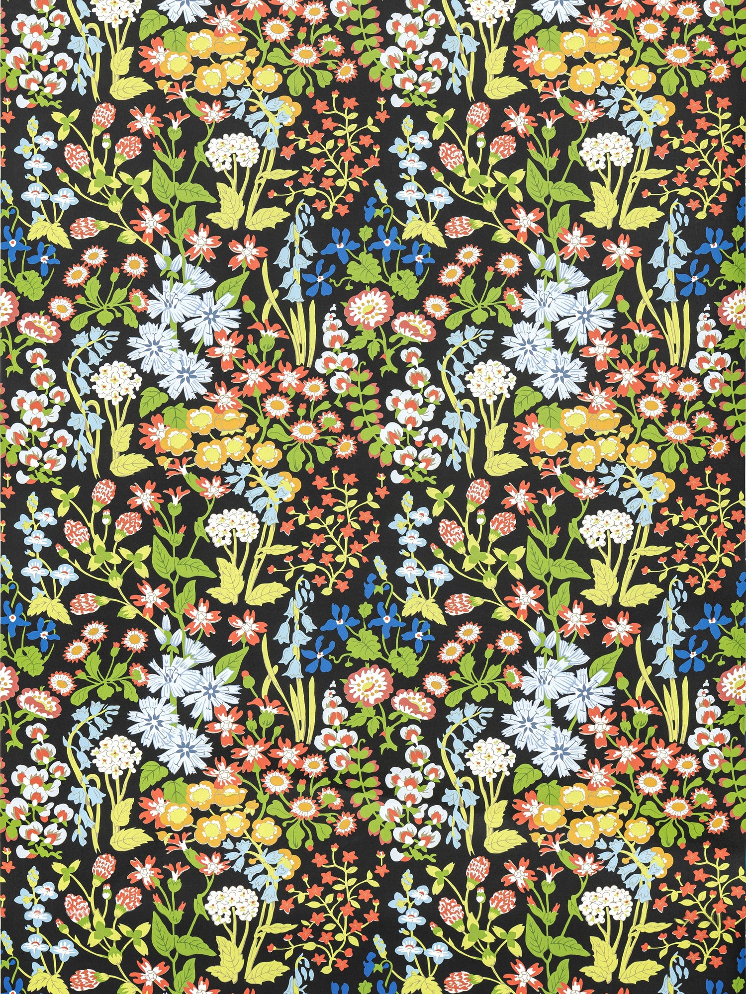 Nymph Floral wallpaper in black multi color - pattern number GW 0002WP88586 - by Scalamandre in the  collection