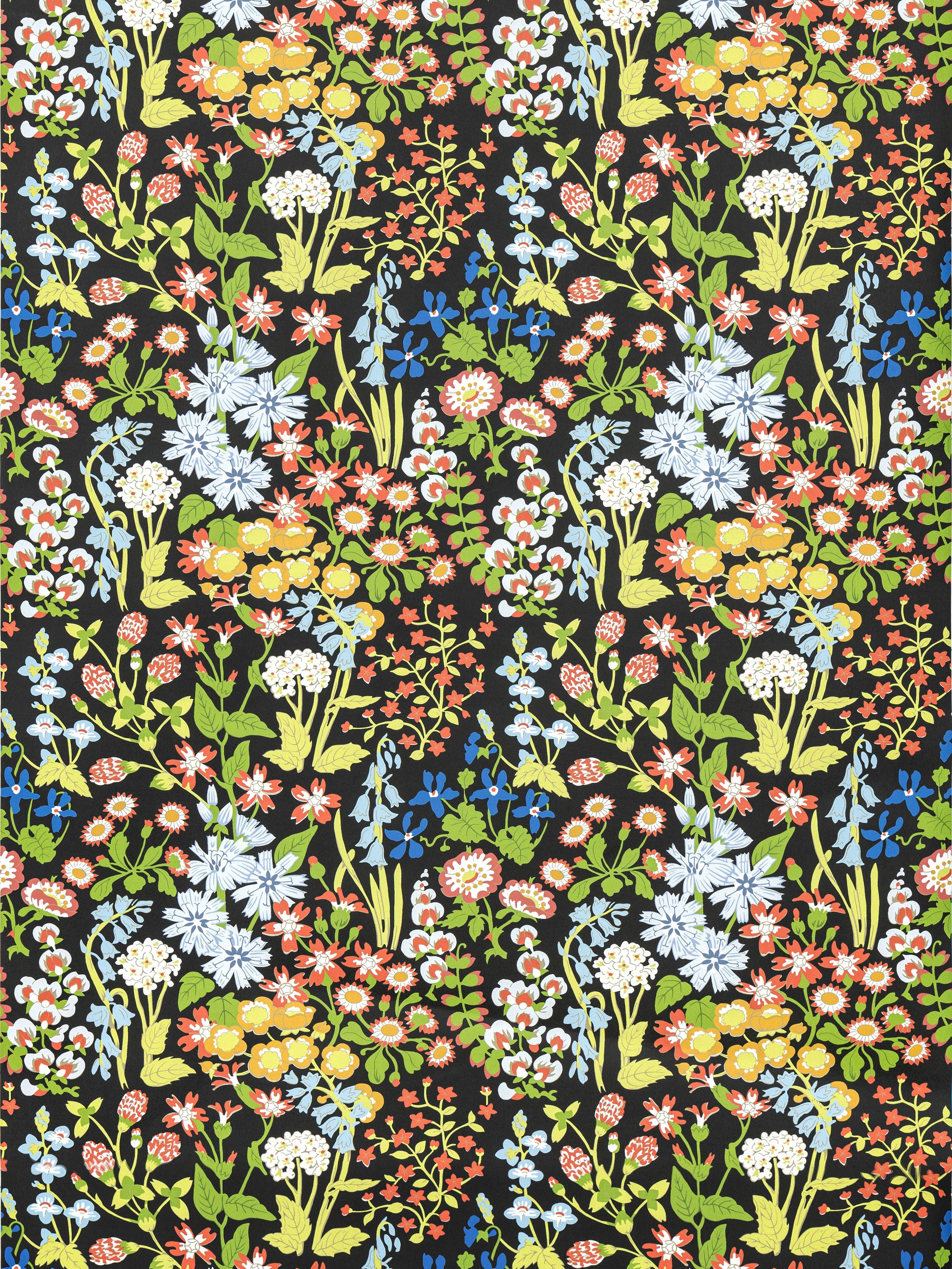 Nymph Floral wallpaper in black multi color - pattern number GW 0002WP88586 - by Scalamandre in the  collection