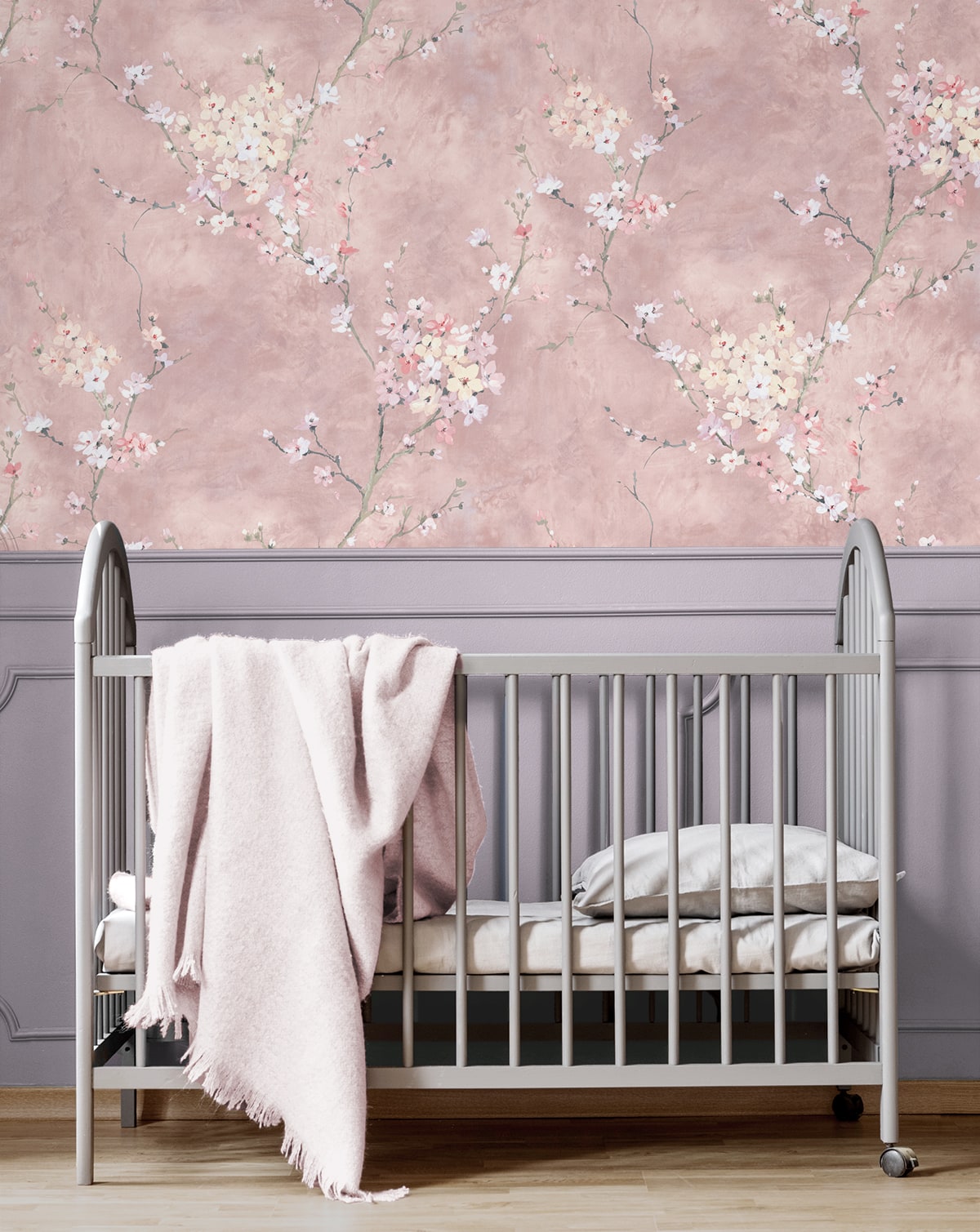 Floral Blossom Peel and Stick wallpaper in dusty rose color - pattern number HG11801 - by NextWall in the Peel and Stick Wallpaper by Harry and Grace 4 collection