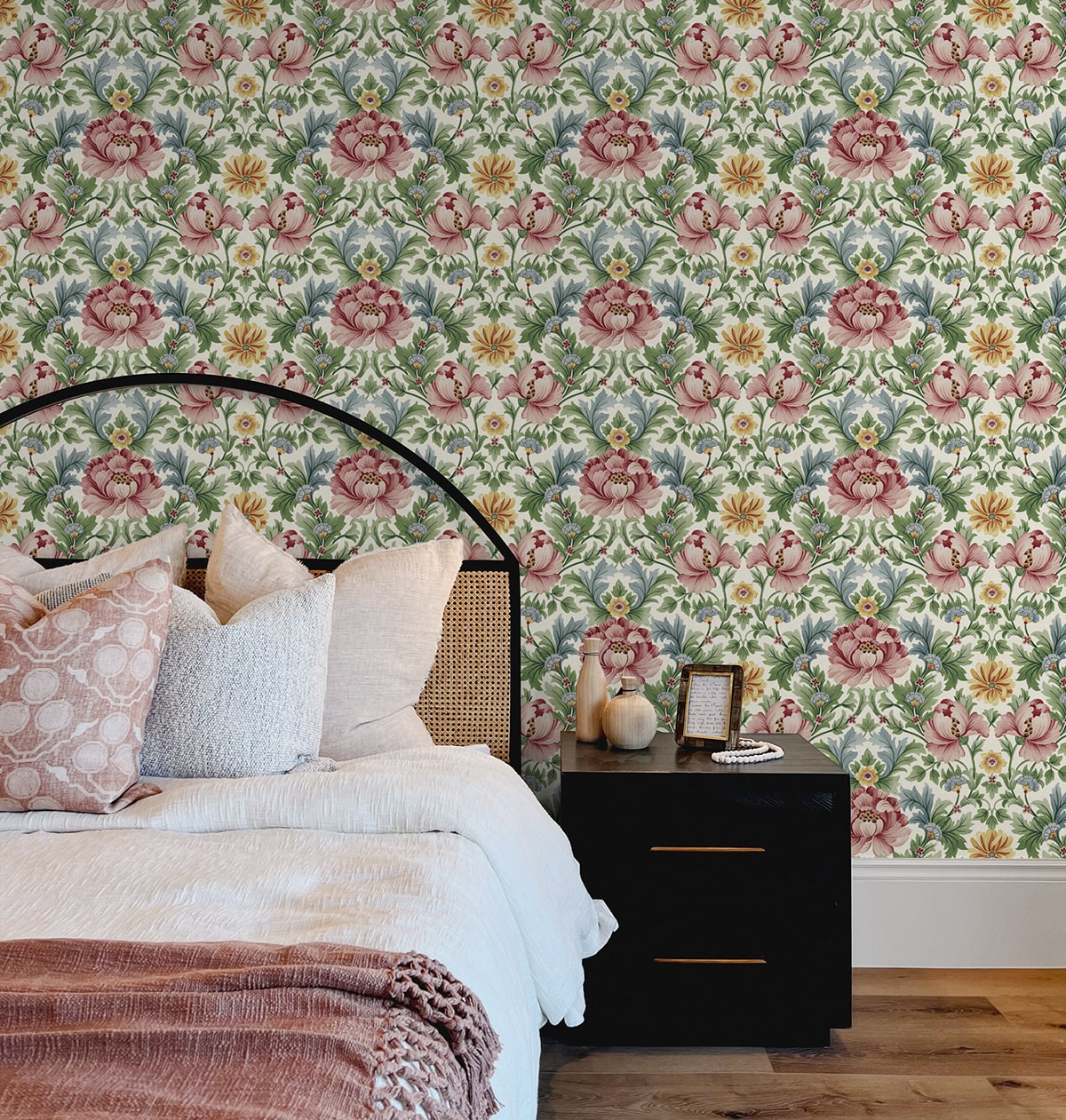 Floral Garden Peel and Stick wallpaper in spring bloom color - pattern number HG12611 - by NextWall in the Peel and Stick Wallpaper by Harry and Grace 4 collection