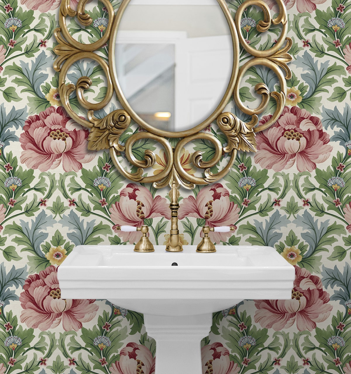 Floral Garden Peel and Stick wallpaper in spring bloom color - pattern number HG12611 - by NextWall in the Peel and Stick Wallpaper by Harry and Grace 4 collection