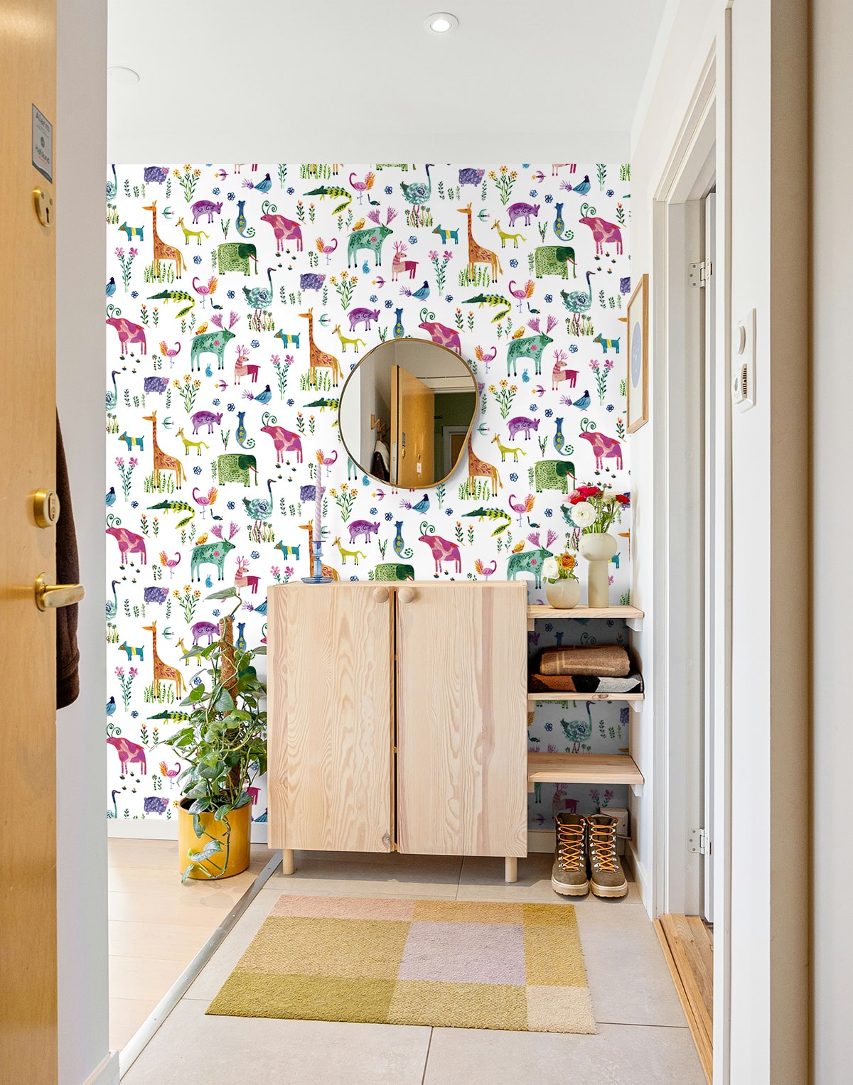 Animals Peel and Stick wallpaper in off white color - pattern number HG12800 - by NextWall in the Peel and Stick Wallpaper by Harry and Grace 4 collection