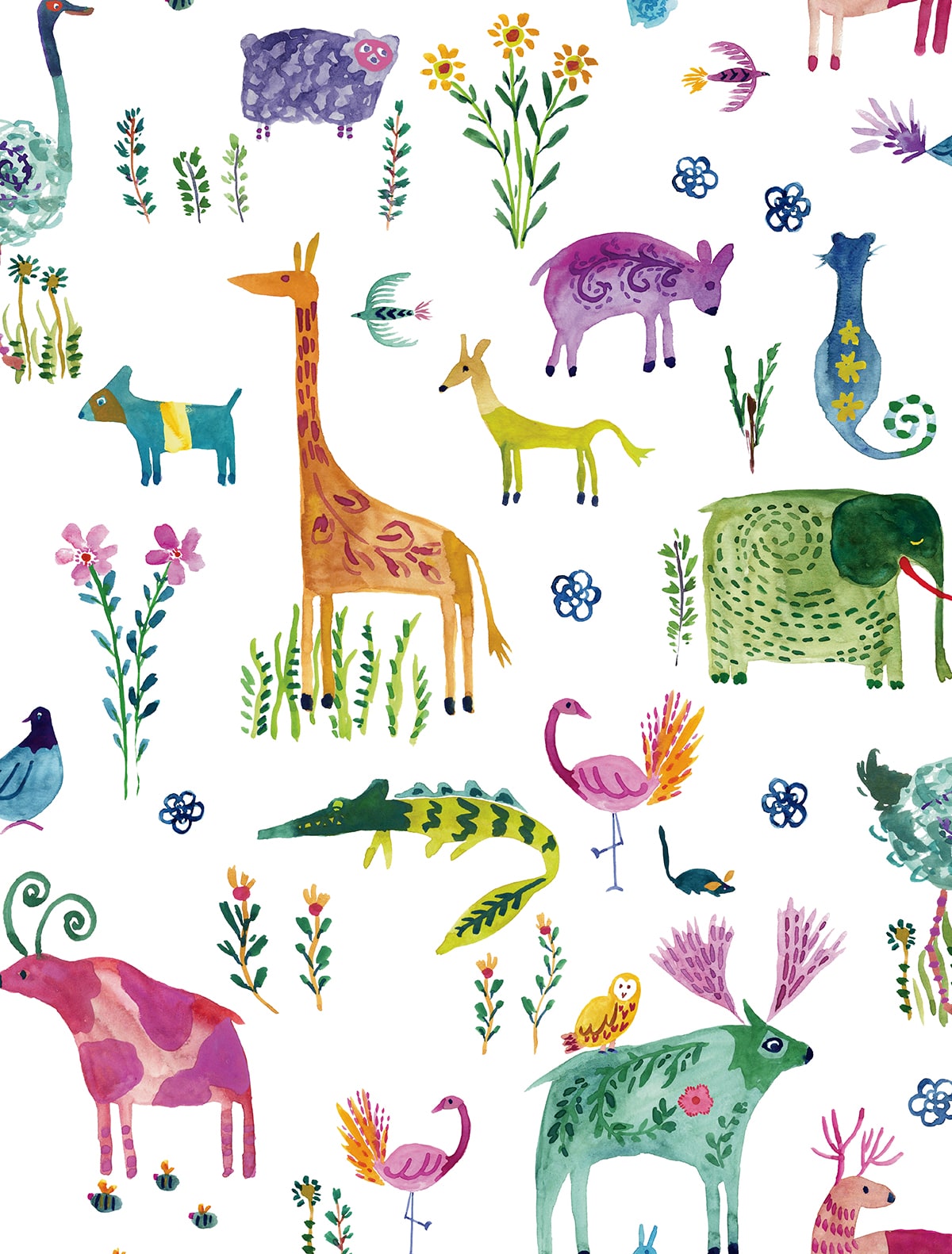 Animals Peel and Stick wallpaper in off white color - pattern number HG12800 - by NextWall in the Peel and Stick Wallpaper by Harry and Grace 4 collection