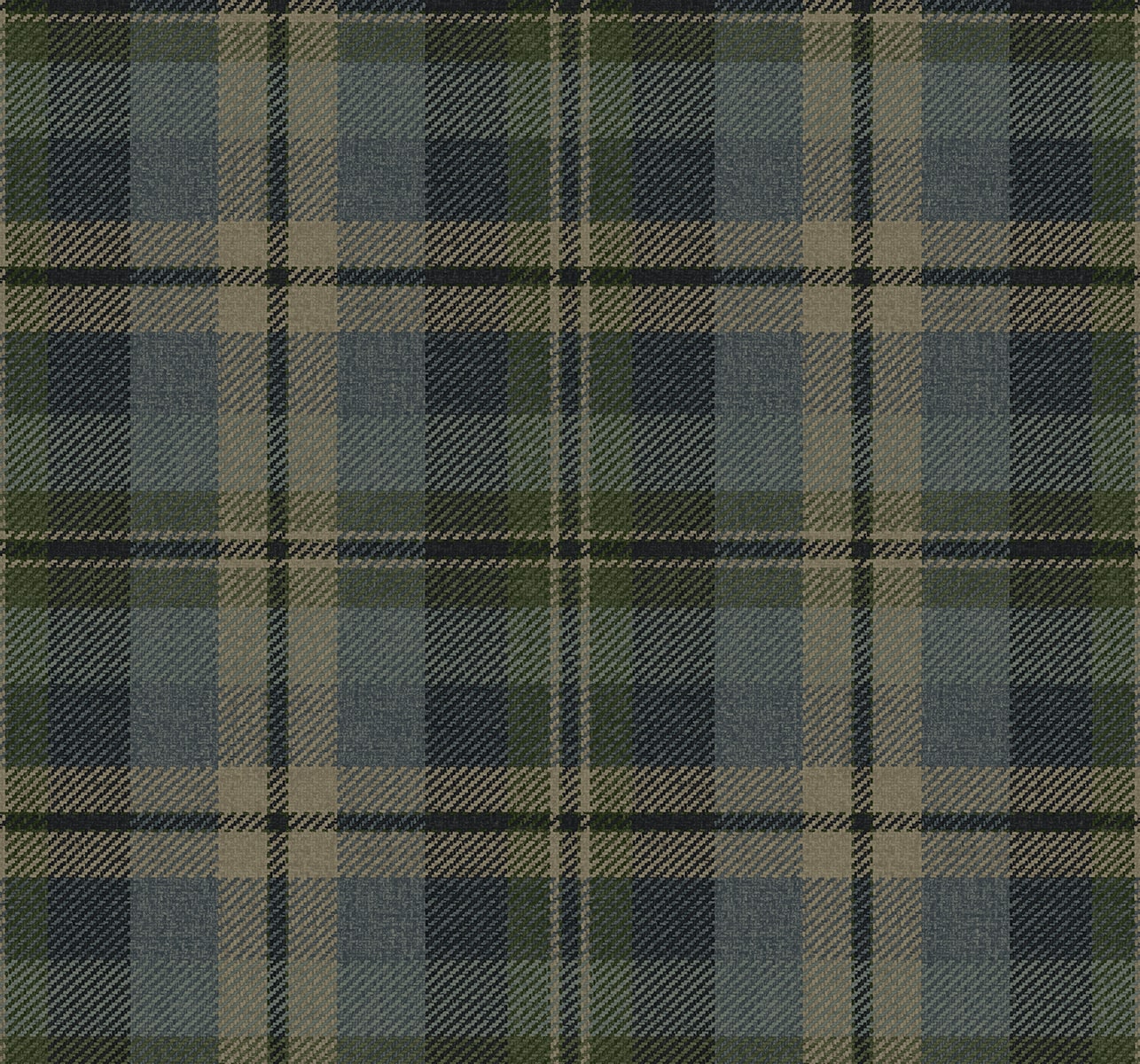 Thornbury Tailored Plaid Peel and Stick wallpaper in deep sea color - pattern number HG13102 - by NextWall in the Peel and Stick Wallpaper by Harry and Grace 5 collection