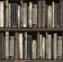 Faux Bookshelves Peel and Stick wallpaper in shale color - pattern number HG13200 - by NextWall in the Peel and Stick Wallpaper by Harry and Grace 5 collection