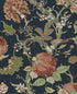 Jacobean Trail Peel and Stick Wallpaper in midnight blue & carmine color - pattern number HG14202 - by NextWall in the Peel and Stick Wallpaper by Harry and Grace 6 collection