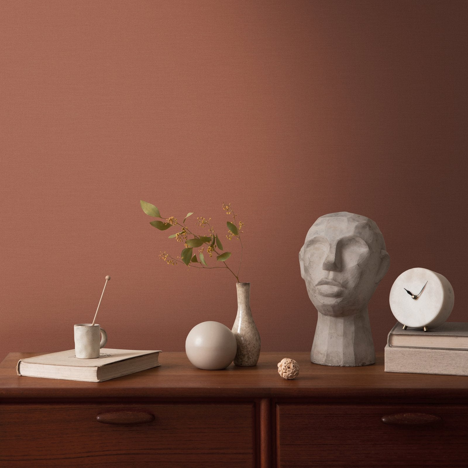 Plain Texture Wallpaper in Orange color - pattern number HV41064 - by Galerie in the Havana 2 collection