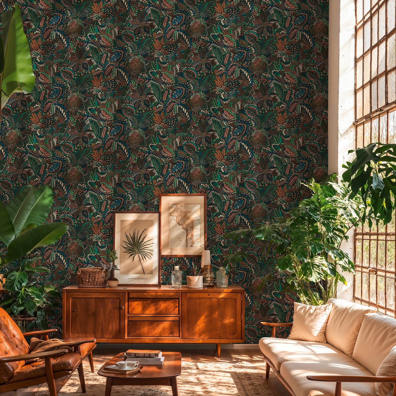 Floral Wallpaper in Blue color - pattern number HV41066 - by Galerie in the Havana 2 collection