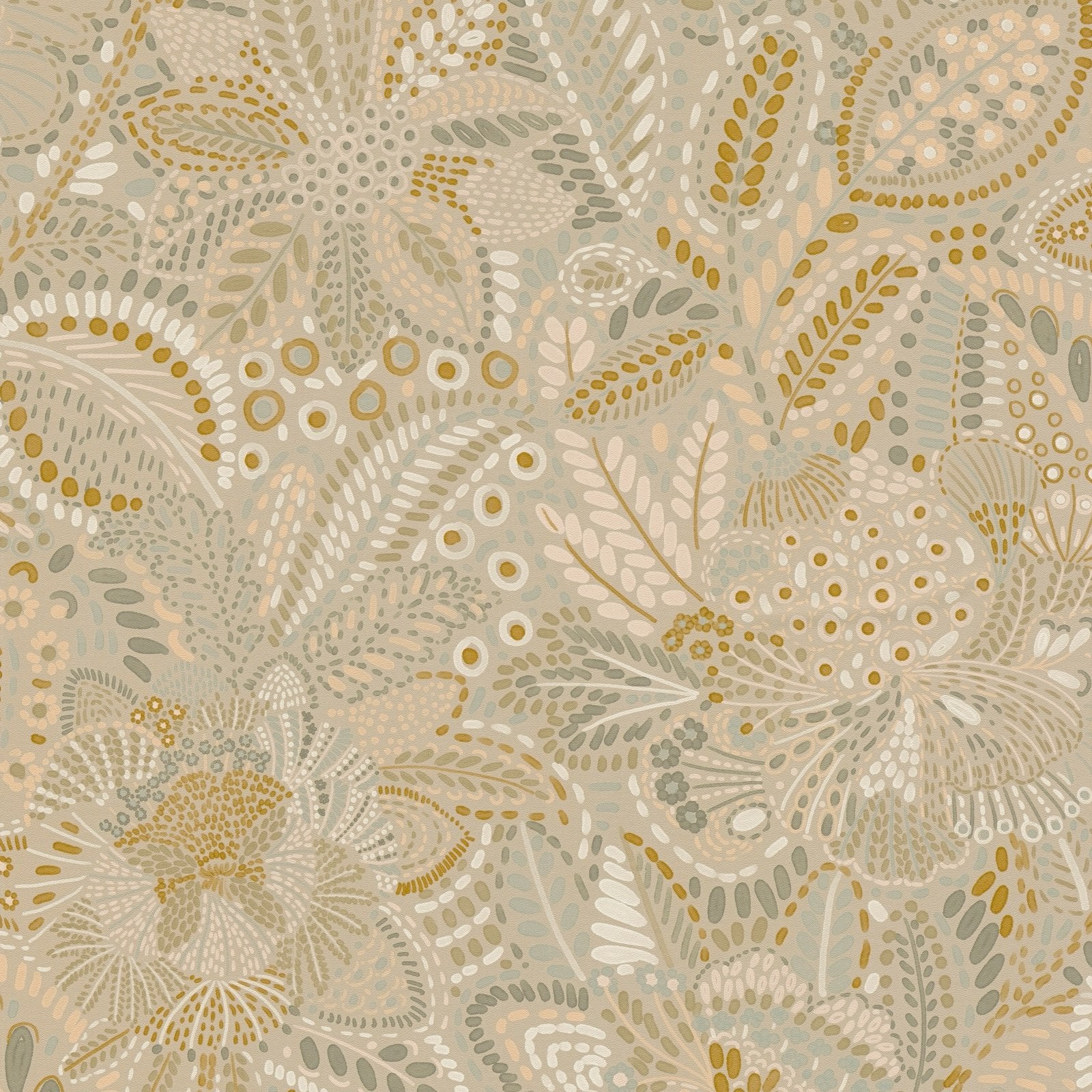 Floral Wallpaper in Beige color - pattern number HV41067 - by Galerie in the Havana 2 collection