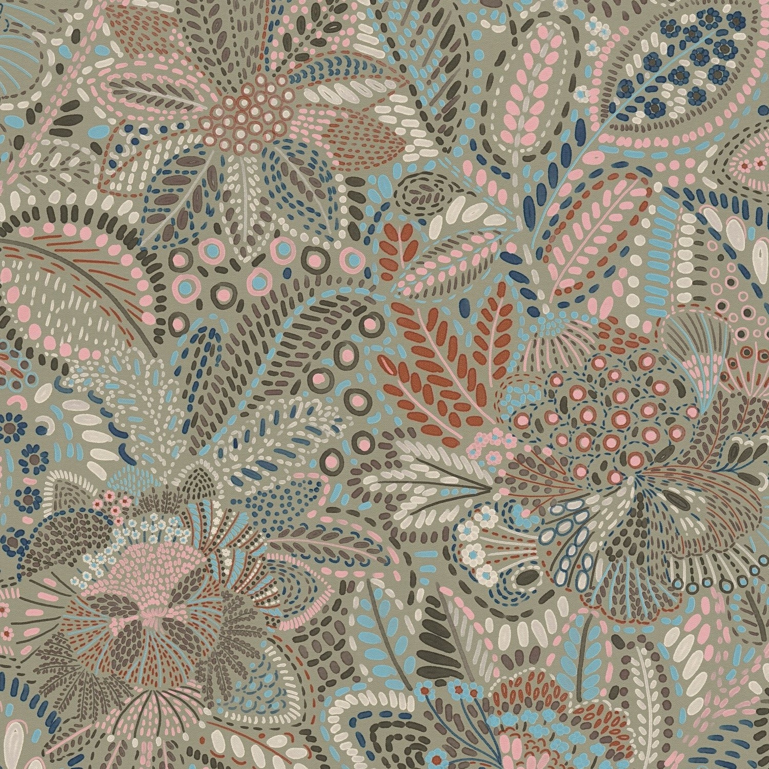 Floral Wallpaper in Multi-coloured color - pattern number HV41068 - by Galerie in the Havana 2 collection