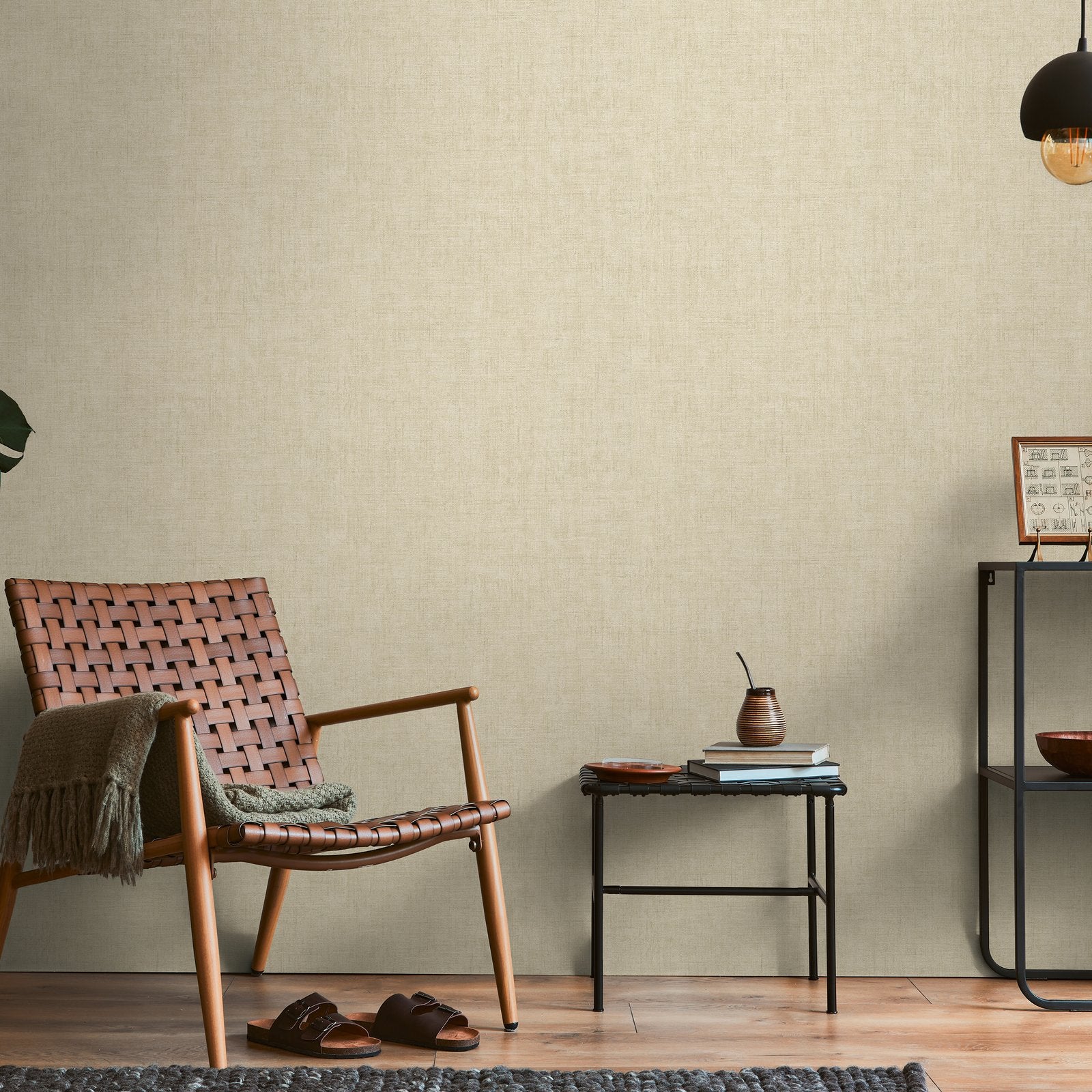 Plain Texture Wallpaper in Green color - pattern number HV41071 - by Galerie in the Havana 2 collection