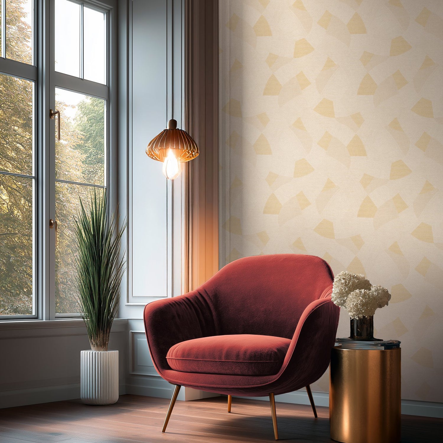 Geometric Wallpaper in Beige color - pattern number HV41072 - by Galerie in the Havana 2 collection