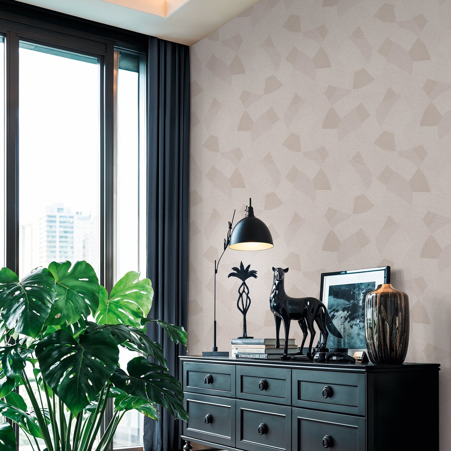 Geometric Wallpaper in Silver Grey color - pattern number HV41073 - by Galerie in the Havana 2 collection