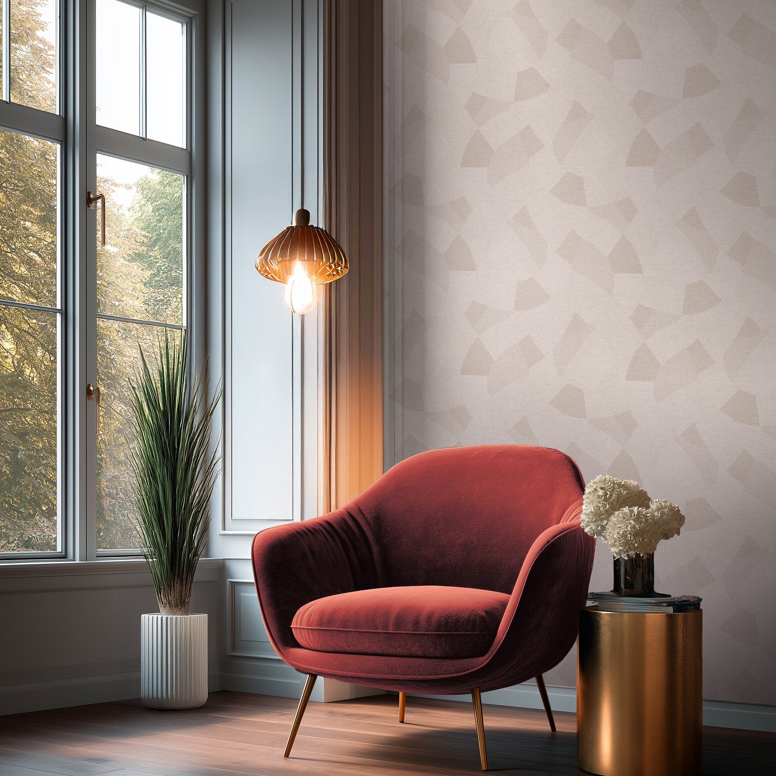 Geometric Wallpaper in Silver Grey color - pattern number HV41073 - by Galerie in the Havana 2 collection