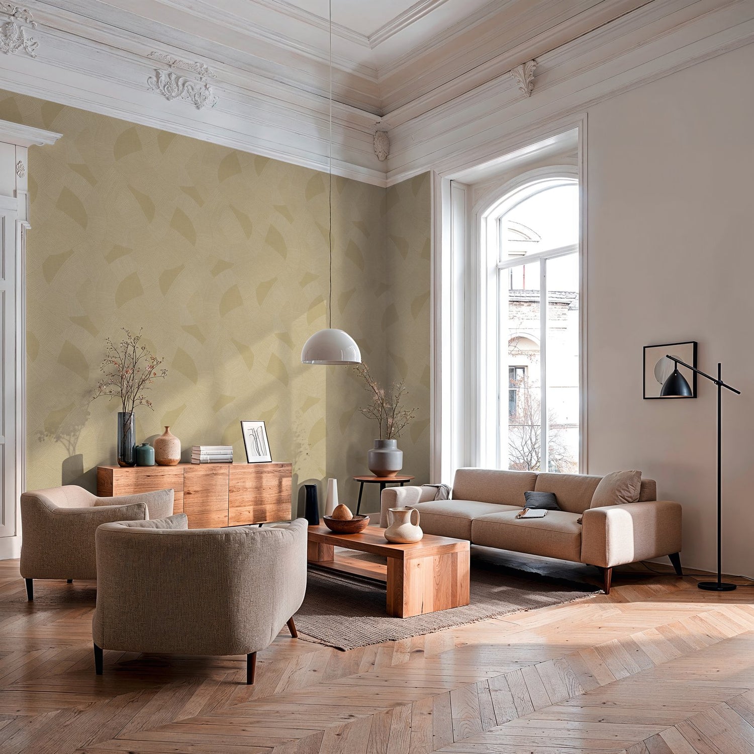 Geometric Wallpaper in Yellow color - pattern number HV41075 - by Galerie in the Havana 2 collection