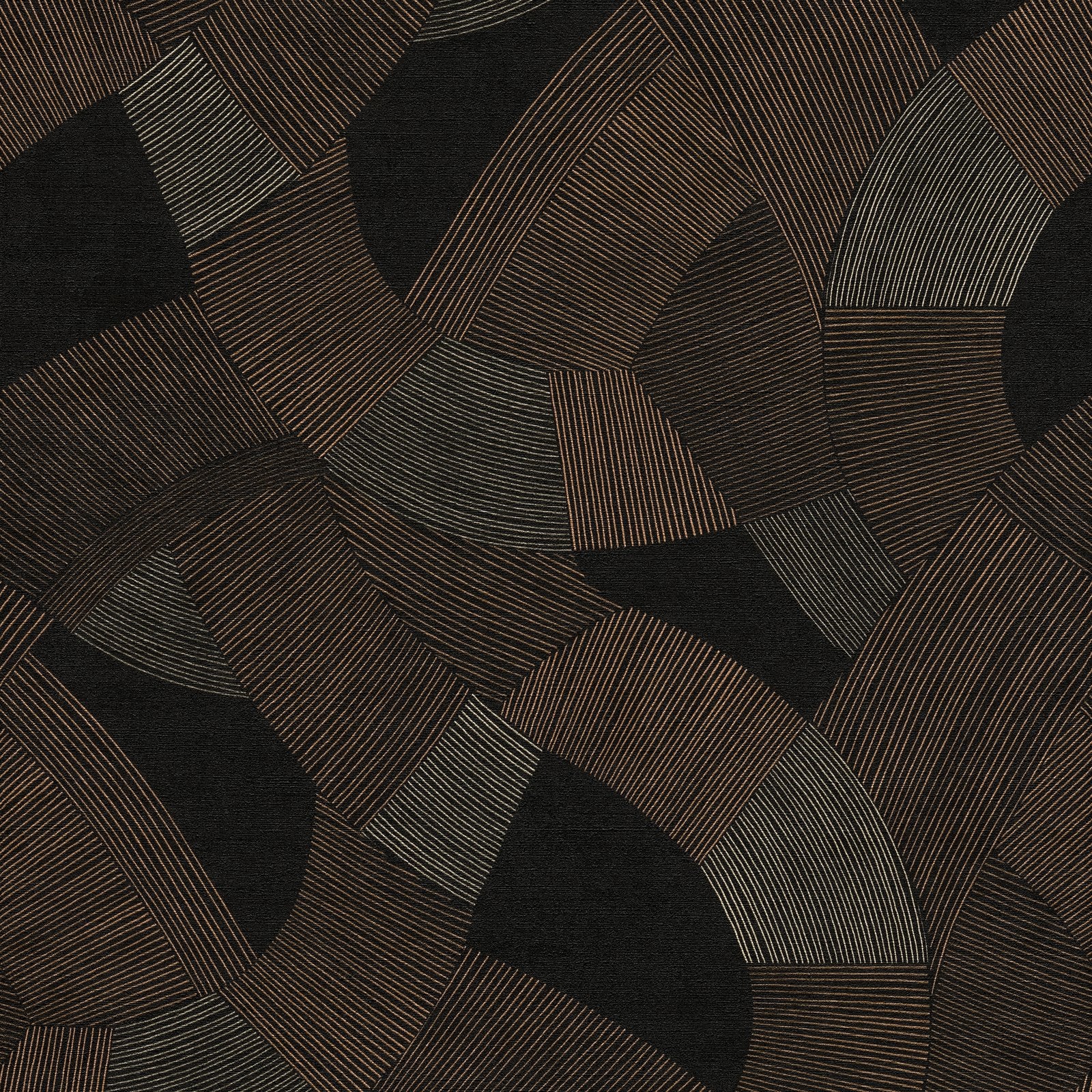 Geometric Wallpaper in Bronze Brown color - pattern number HV41076 - by Galerie in the Havana 2 collection