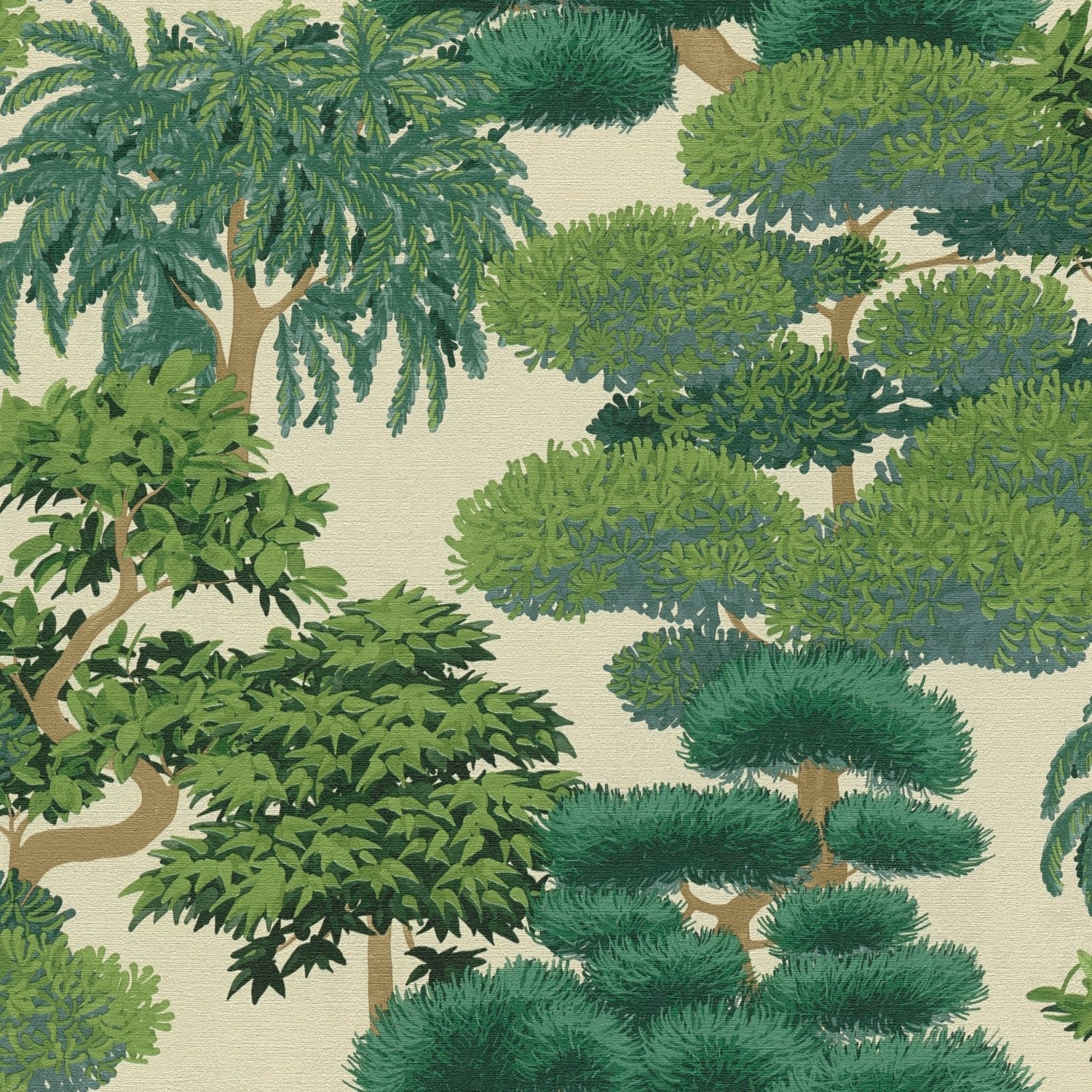 Tree Leaf Wallpaper in Green color - pattern number HV41077 - by Galerie in the Havana 2 collection